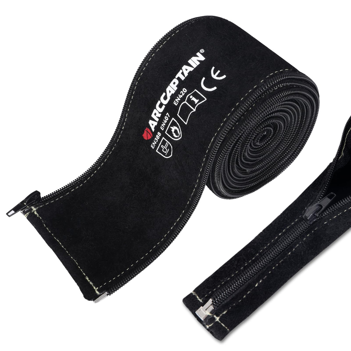 ARCCAPTAIN TIG Welding Torch Cable Cover, MIG Plasma Tig Torch Cover Resistant Leather with Zipper 3.7M (12FT) Length