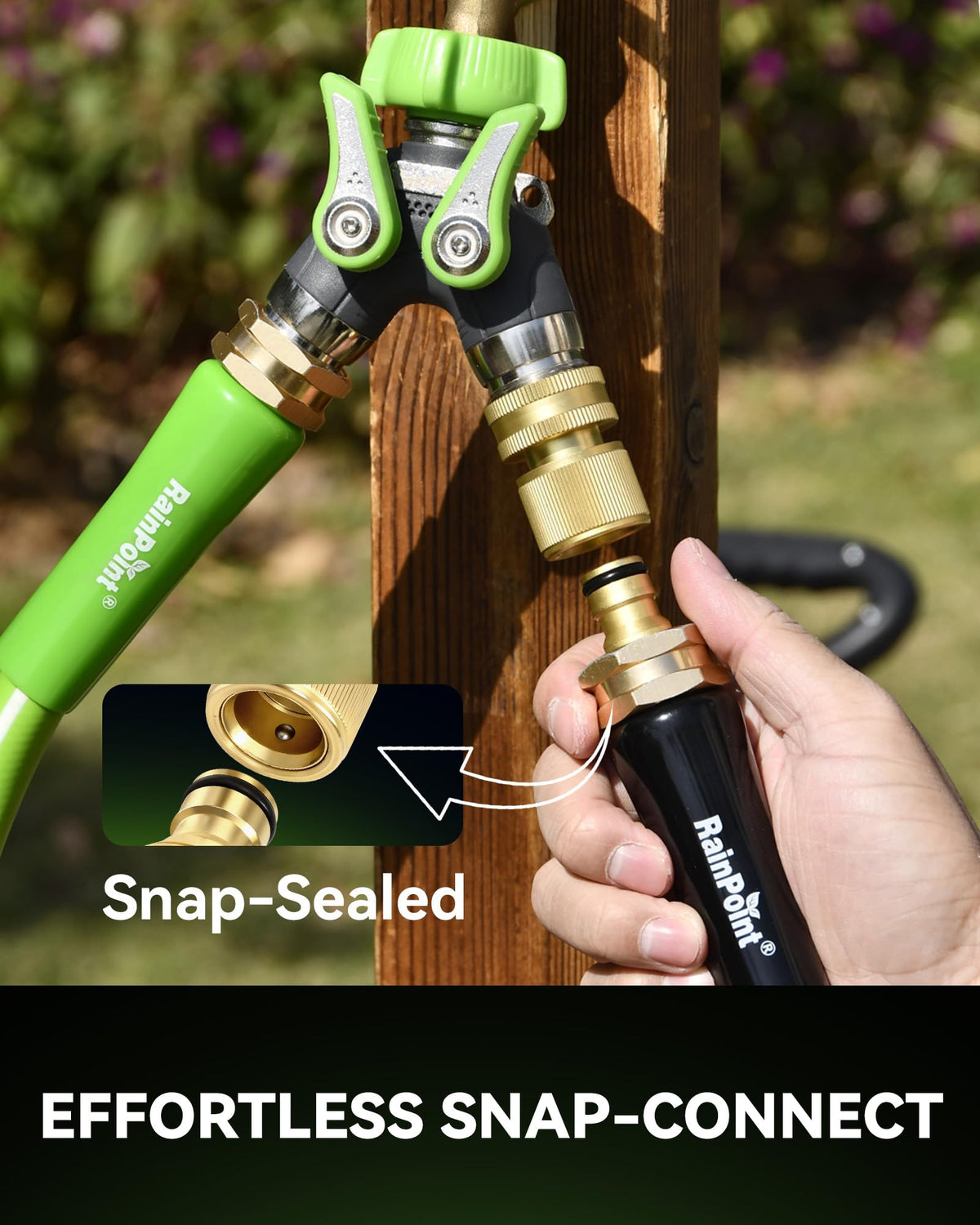 RainPoint Quick Connect Hose Fittings 3/4" GHT - Solid Brass Garden Hose Connectors, No-Leak Design & Universal Fit for Instant Connection (6 Sets)