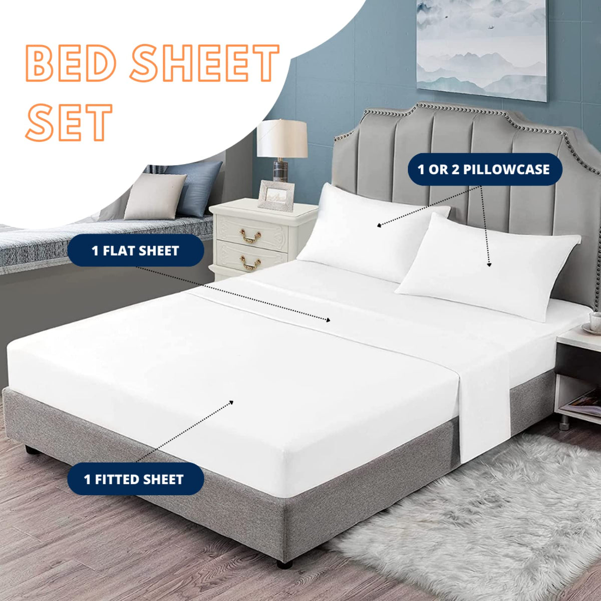 THYUNQ Koala Sheets Full Size Bed, 3D Animal Pattern Bedding Sheets & Pillowcases - 16 Inch Deep Pocket, Super Soft Microfiber Printed Sheet Set 4 Piece