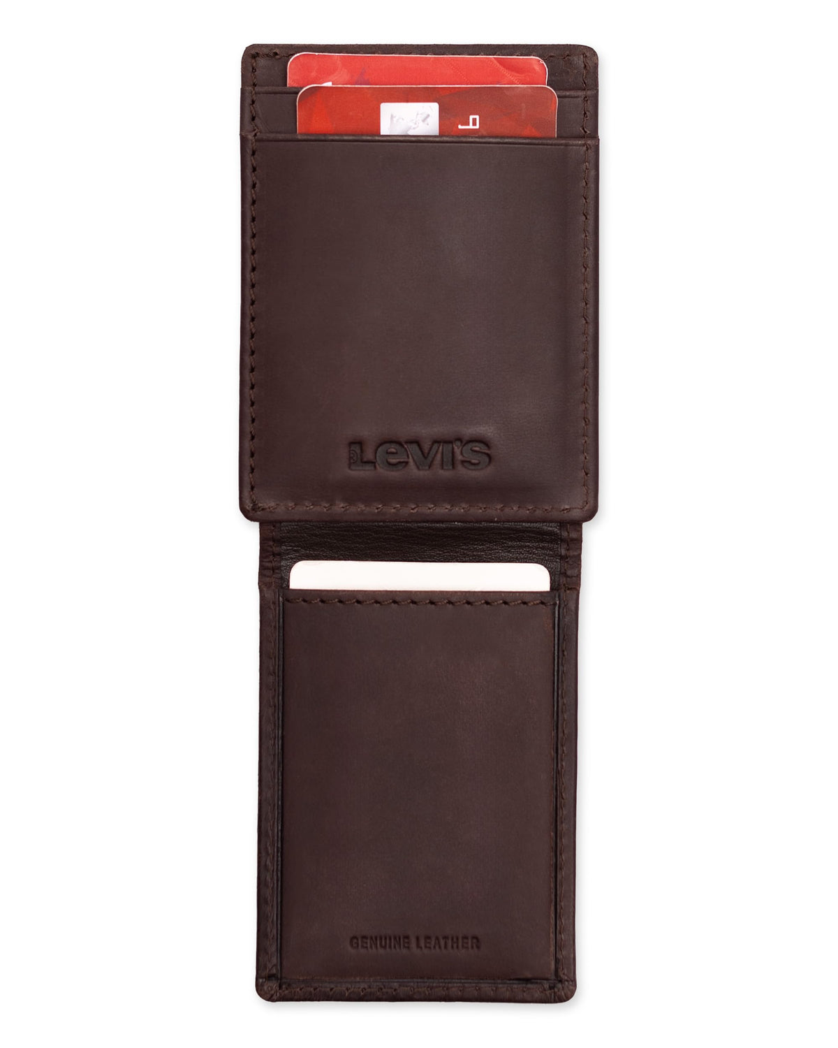 Levi's mens RFID Slim Everyday Card Case Wallet Brown