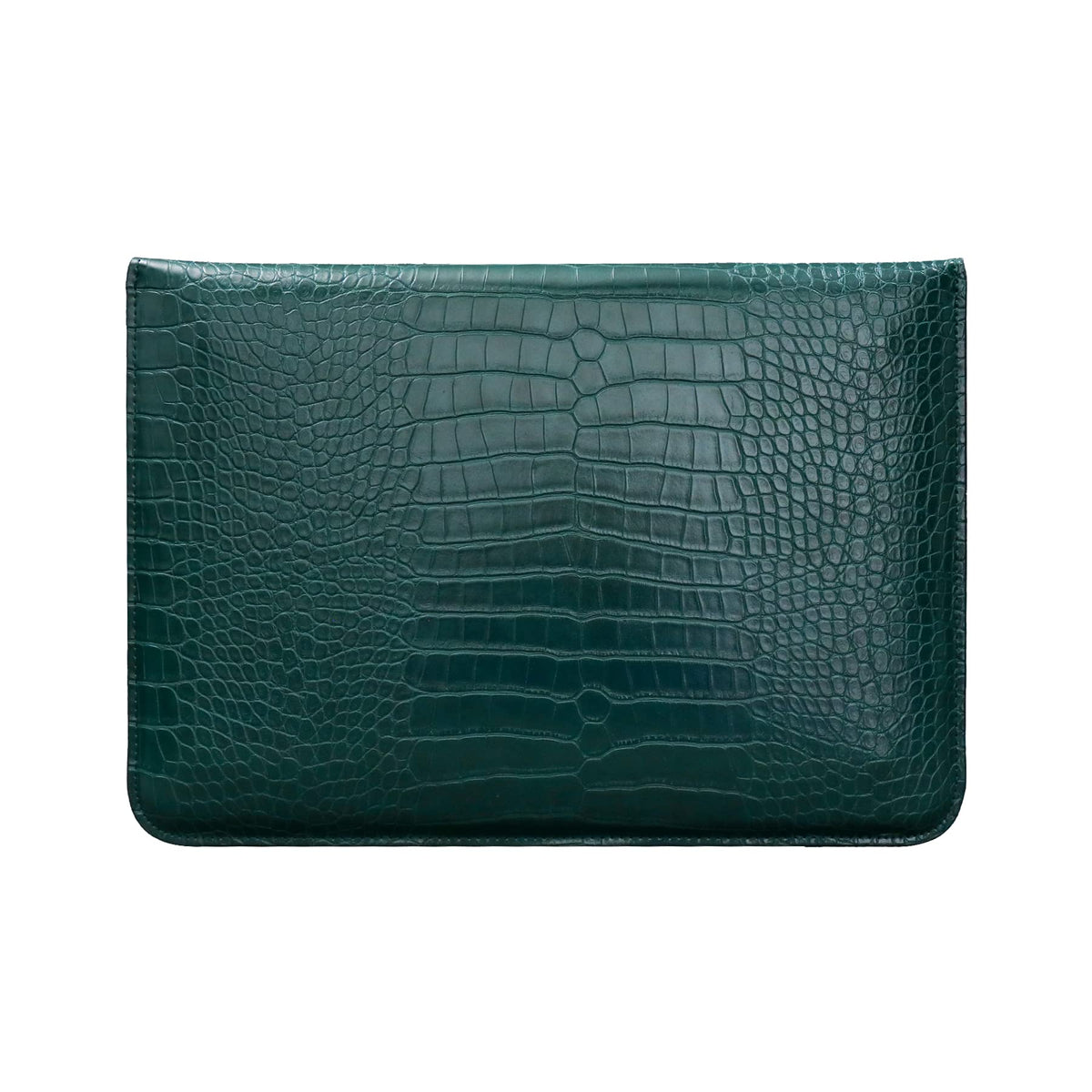 Lunivop Laptop Envelope Pouch for MacBook 13-14-inch (M1/M2) 2016-2022 MacBook Neo 13" Pro 14" Air 13 inch (M2/M3/M4/M5) 2022-2026 Crocodile Grain PU Leather with Stand Laptop Sleeve Case (Green)