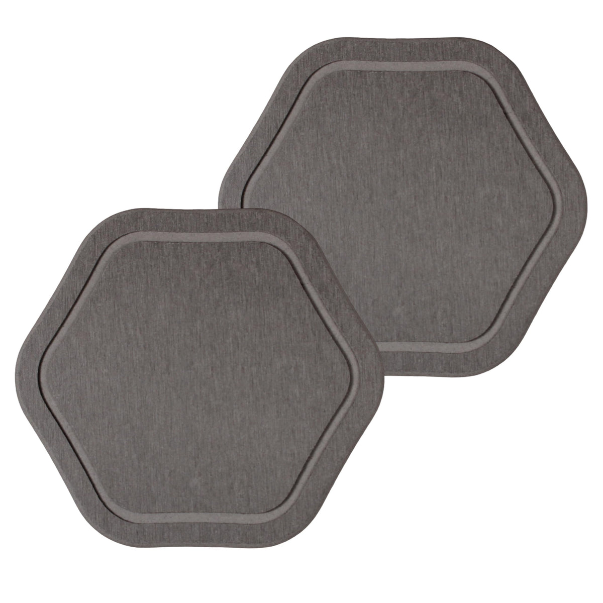 Xiaan Jiaju Plant Trays for Pots, 2 Pack 8" Hexagon Water Absorbent Stone Tray, Diatomaceous Earth Flower Pot Saucers, Drip Trays for Indoors, Keeps Counter and Floors Dry & Clean, Dark Gray