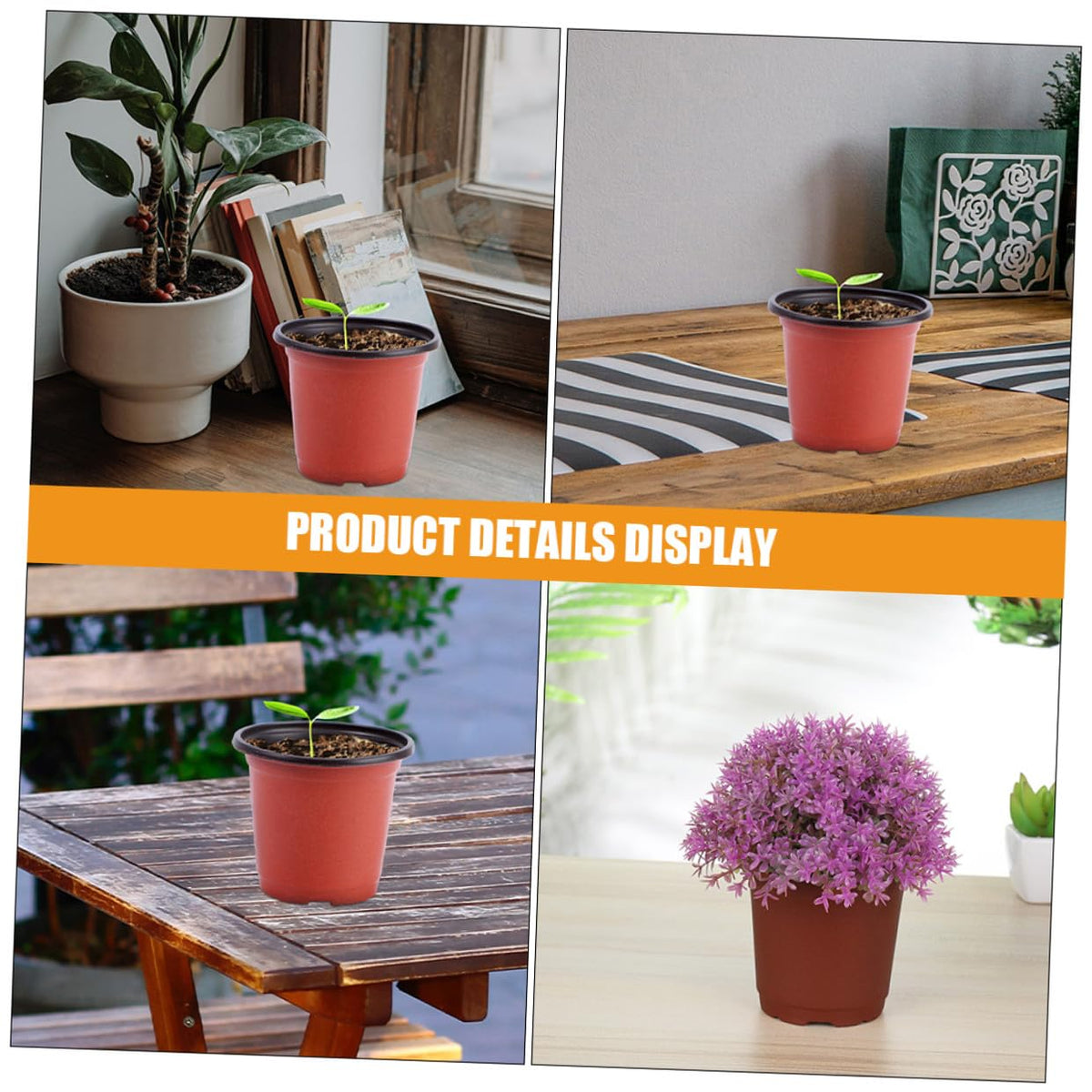 TOMETURE 120pcs Plastic Seedling Pots and Nursery Planter Cups Dual-Color Breathable Planting Containers for Strawberry Cuttings and Outdoor Gardening