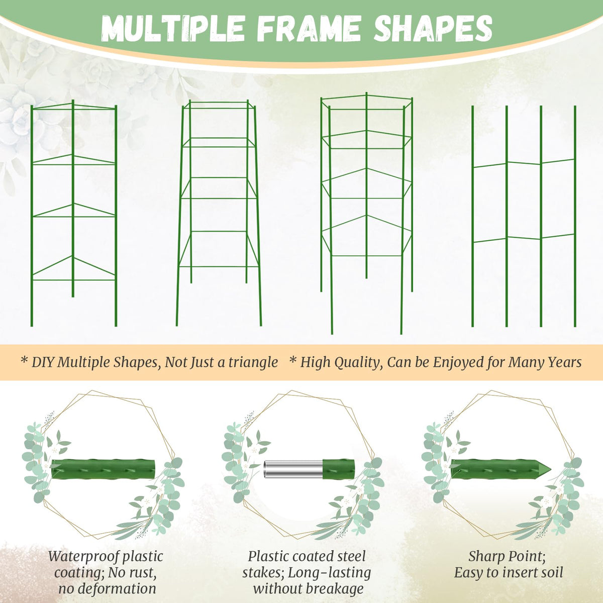 Legigo 8-Pack Tomato Cage for Garden Plant Support- Up to 48inch Garden Stakes Tomato Cage, Tomato Trellis for Potted Plants, Tomato Cages Plant Stakes for Climbing Vegetables Plants Flowers
