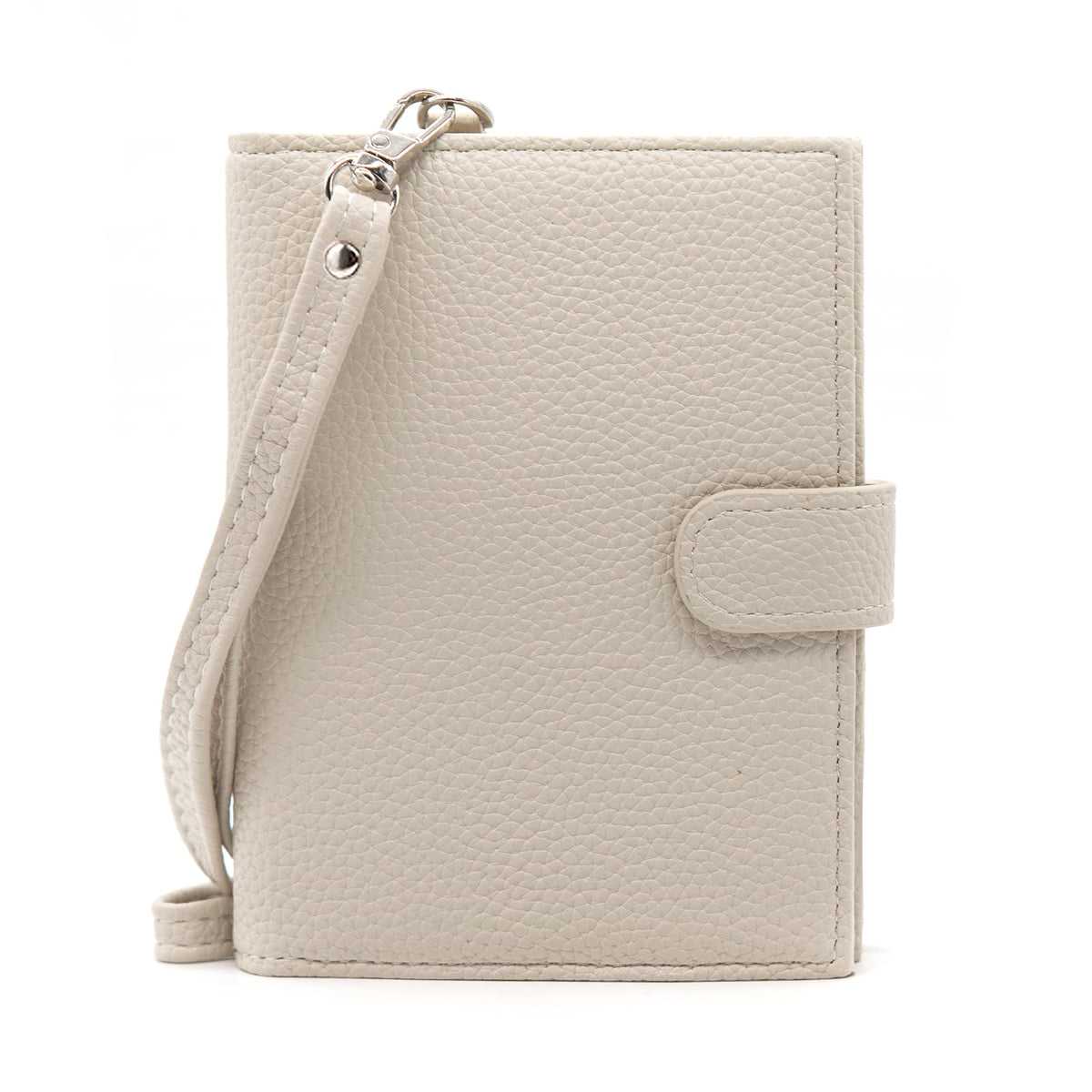Long Keeper Passport Holder for Women Men PU Leather Anti-theft Wallet with Card Holder Slim Travel Neck Pouch with Lanyard (Beige)