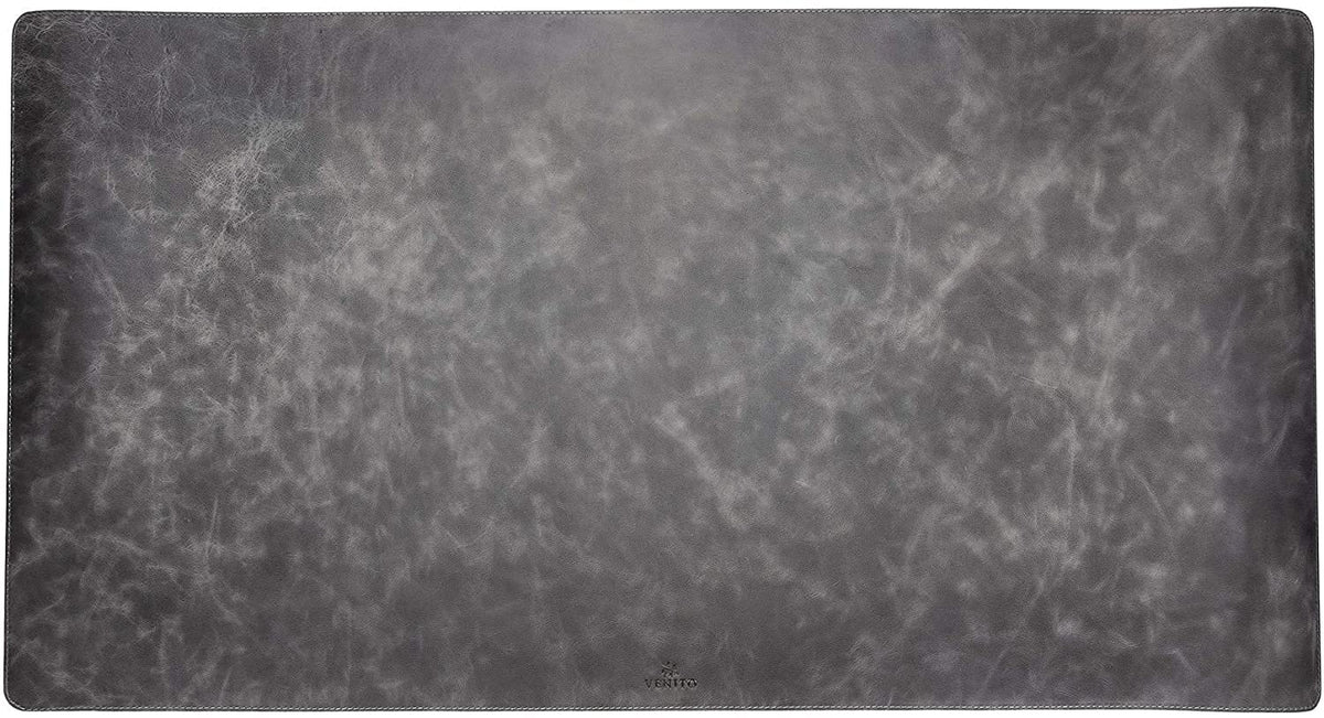 Venito Premium Leather Desk Pad Mat (31.5 X 14.6 inch) - Medium Desk Mat for Keyboard and Mouse Home Office Accessories (Faded Gray)*