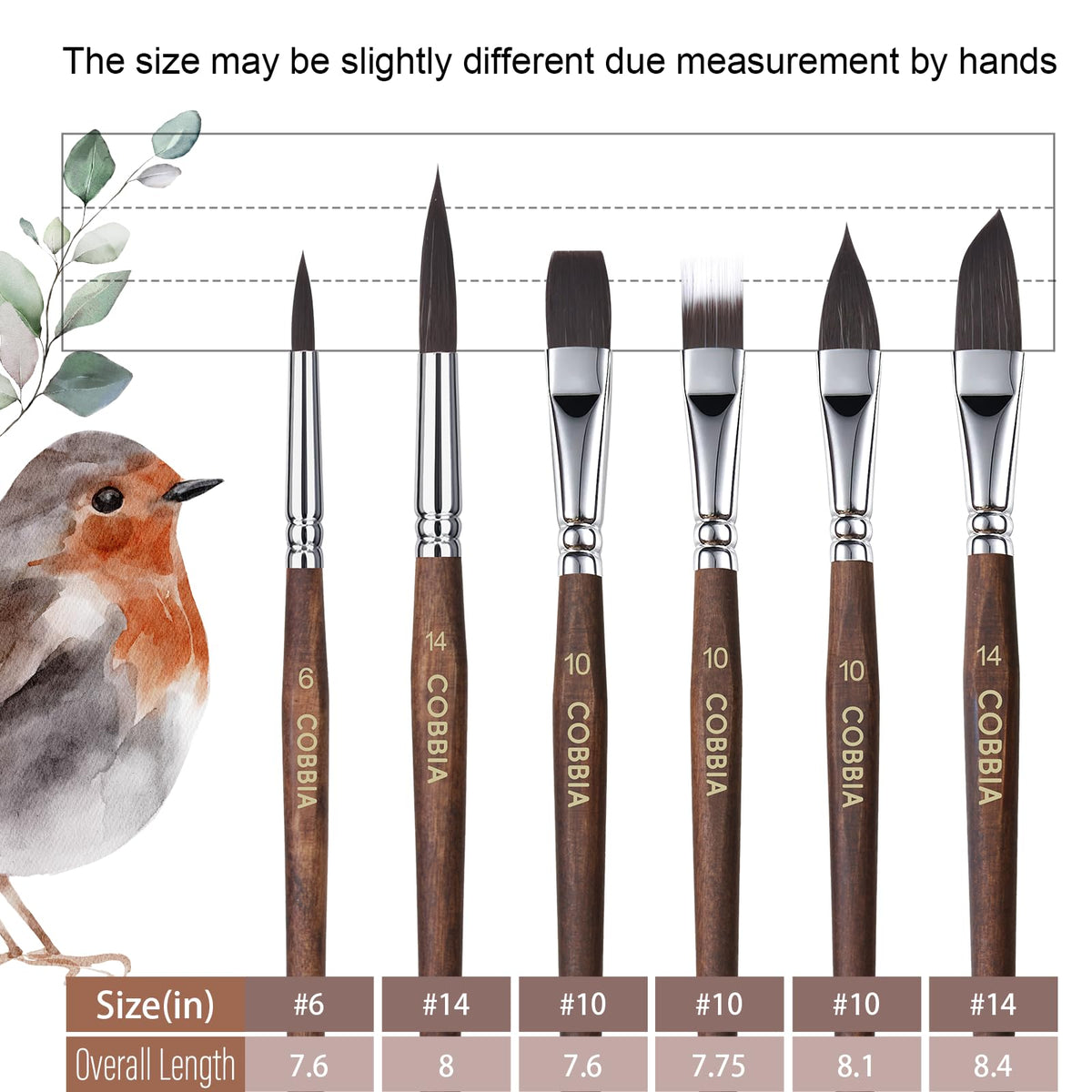 Watercolor Brushes Professional, Paint Brush Set Variety Shapes with Flat, Round Pointed, Dagger, Cat's Tongue Oval Wash Perfect for Watercolor Gouache Acrylic Inks Painting