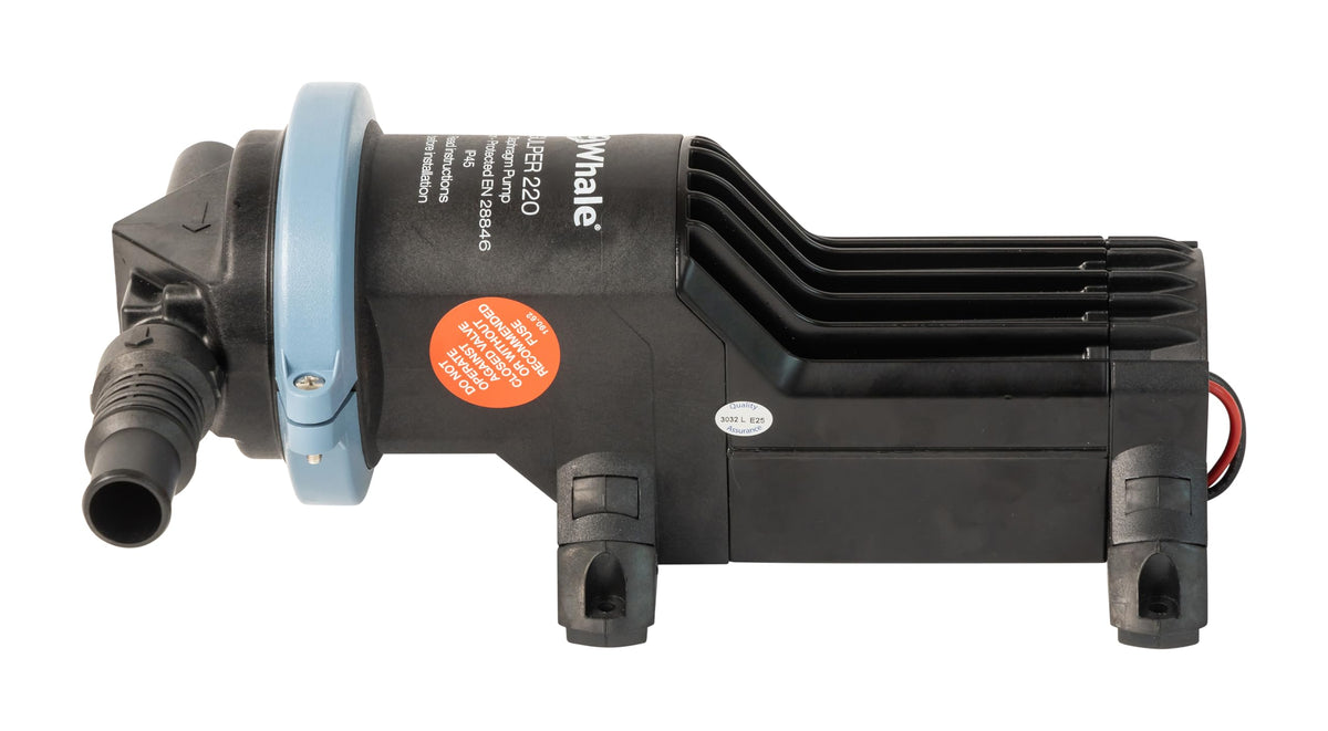 Whale Gulper 220 (24V) Graywater Waste Pump, 3.5 GPM, Virtually Unblockable, Self-Priming, Low Power Draw, BP1554