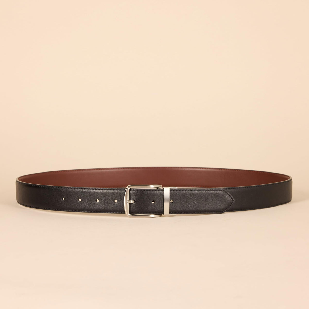 Amazon Essentials Men's Reversible Dress Belt, Black/Chestnut Brown, 38