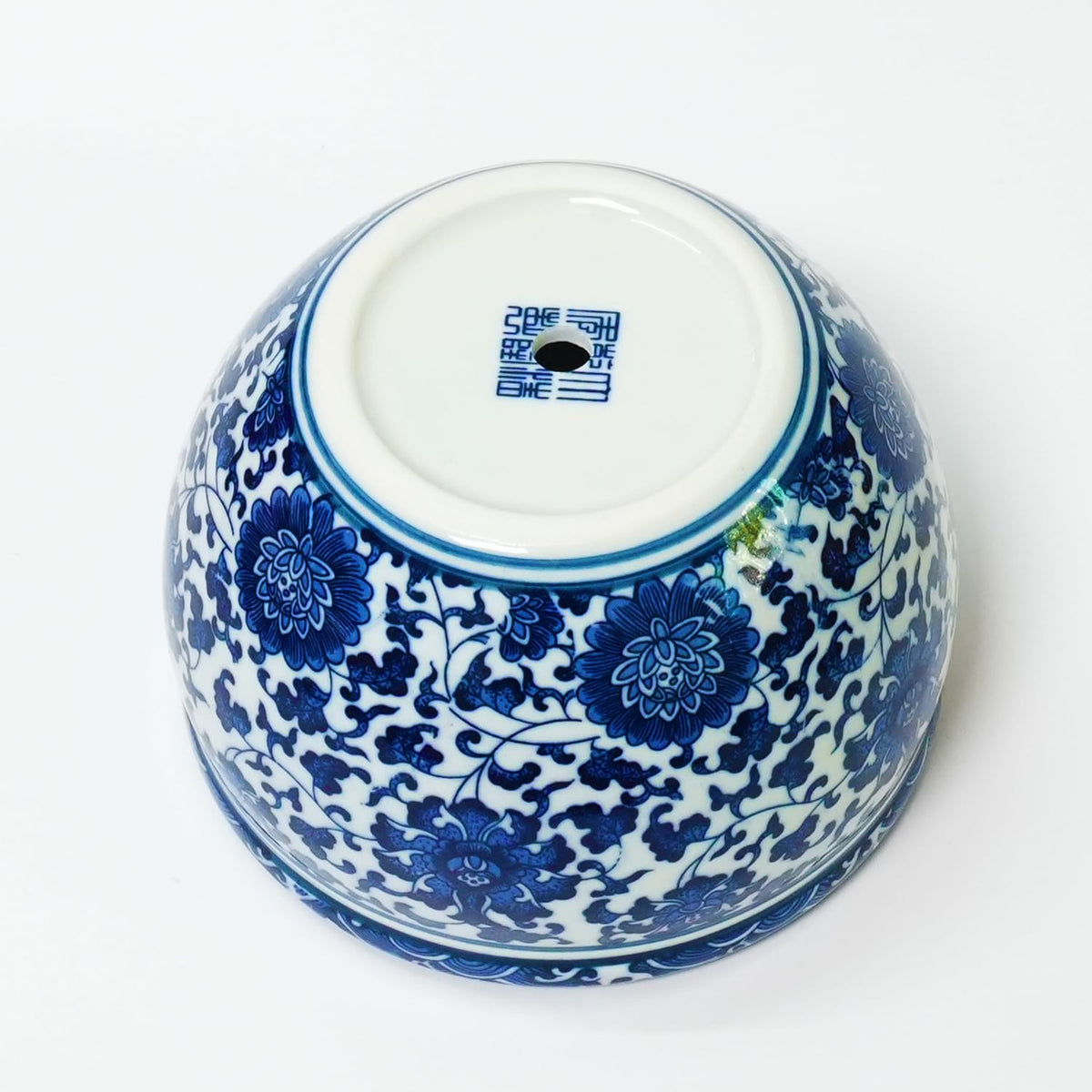 ZENSOAR Blue and White Chinoiserie Planter, Blue and White Flower Pot for Indoor Plants, Oriental Pots for Plants, Oriental Porcelain Chinoiserie Pot, Ceramic Asian Planter