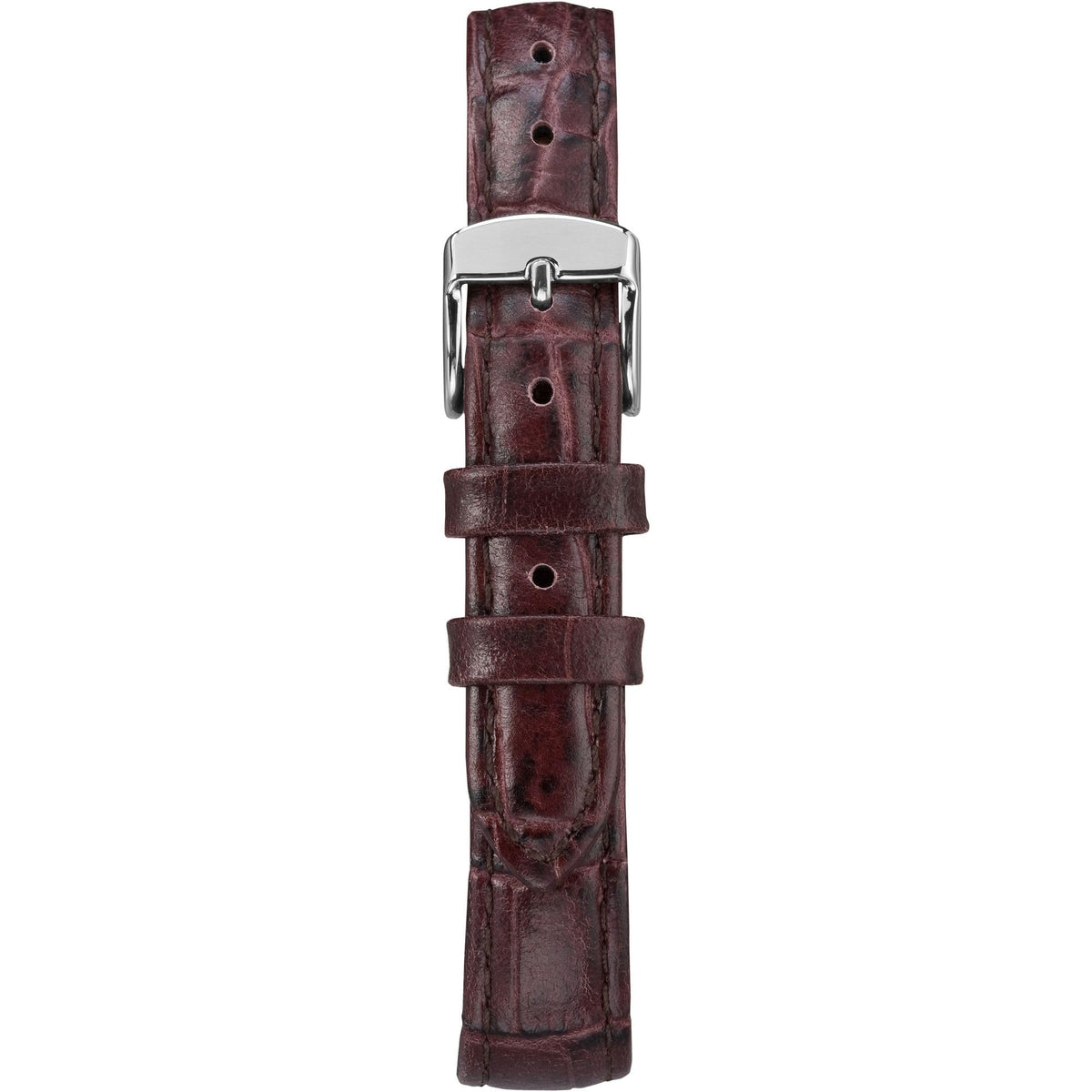 Timex Women's Easy Reader 30mm Watch – Silver-Tone Case Cream Dial with Brown Croco Leather Strap