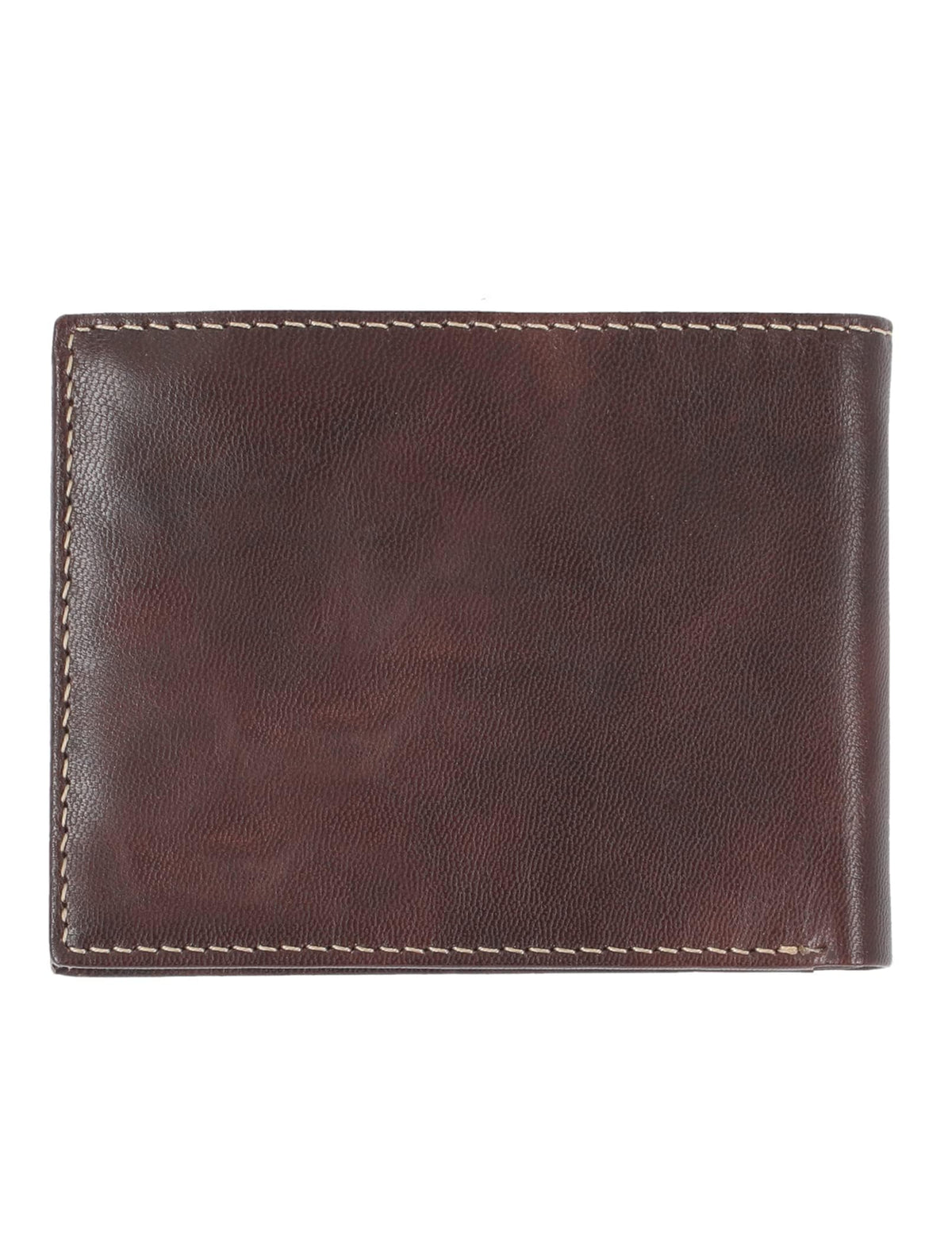 Steve Madden Men's Leather Wallet Extra Capacity Attached Flip Pockets, Brown/Antique, One Size