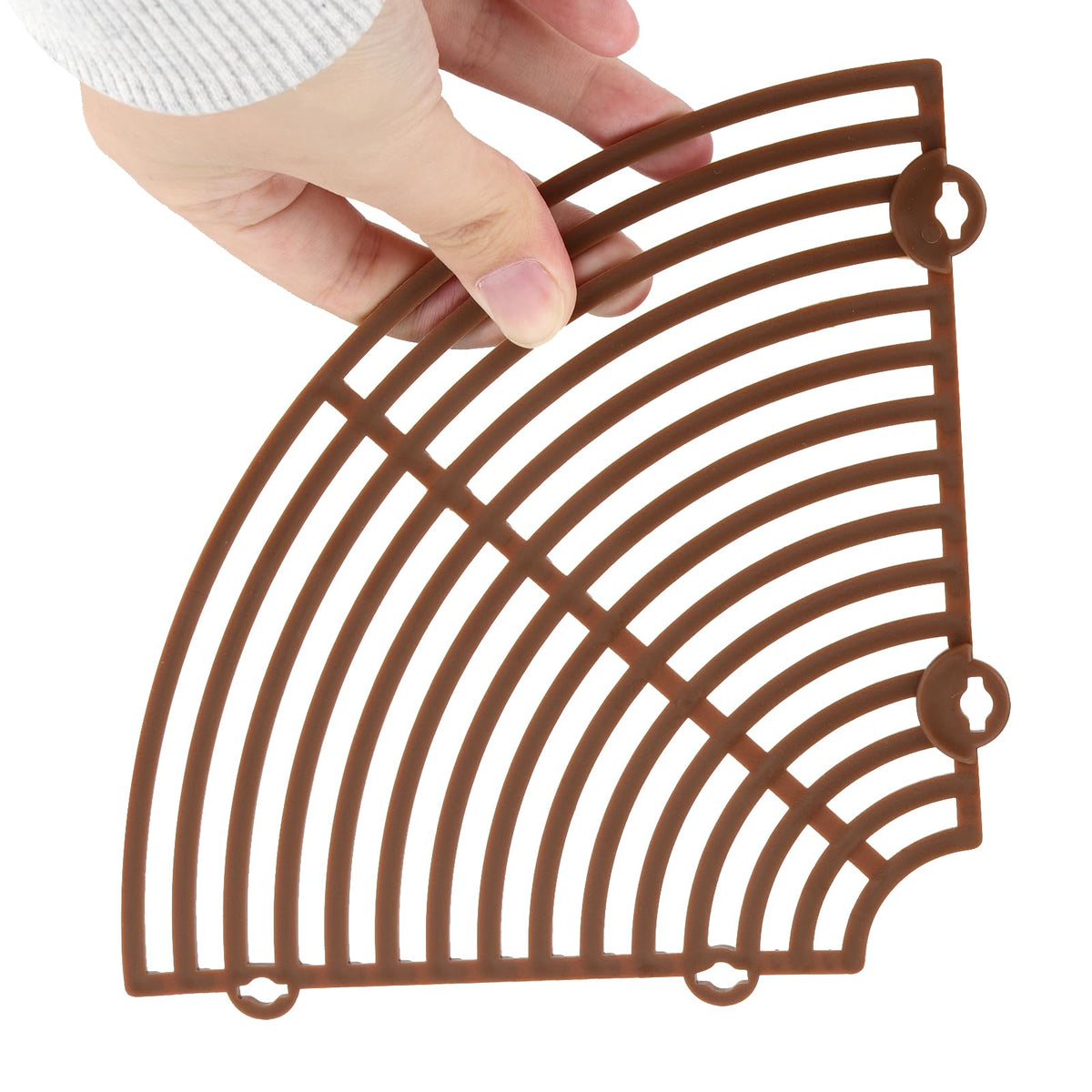 TAICHEUT 8 Pcs Plant Pot Grid, 11.8 inch Brown Plant Pot Cover, Indoor Planter Protector with 64 Deep Stakes for Dogs Cats Digging Stopper