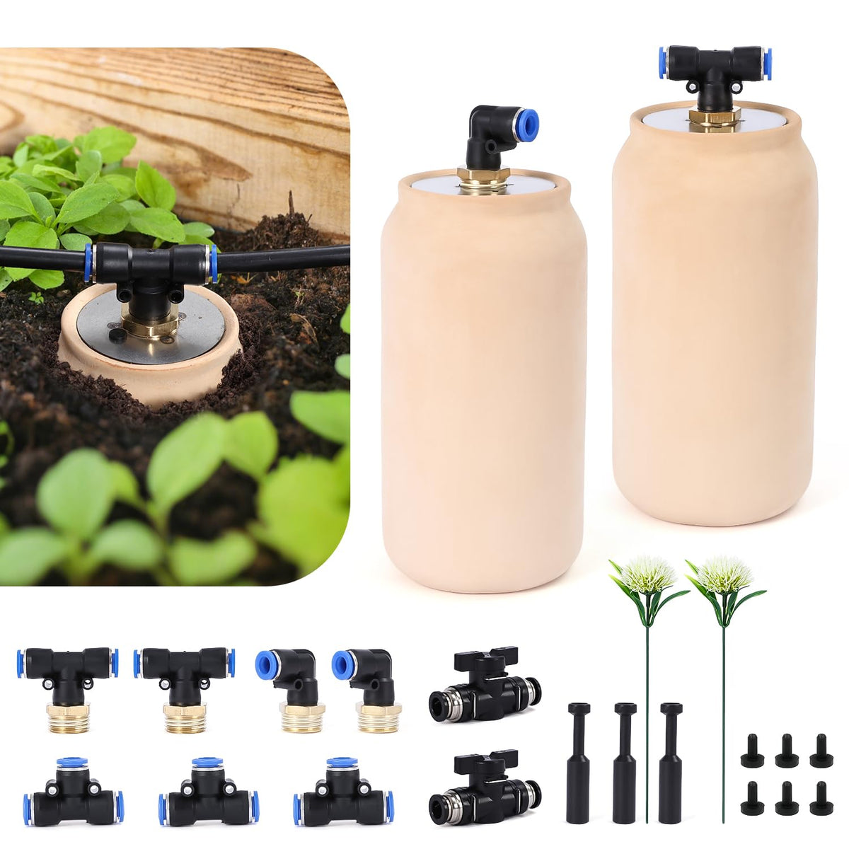 2pcs 3.5x3.5x7in Olla Watering System 30oz Plant Watering Globes Ollas Plant Watering Device Easy Self Watering Planter for Your Garden Classic Vacation Plant Watering Devices