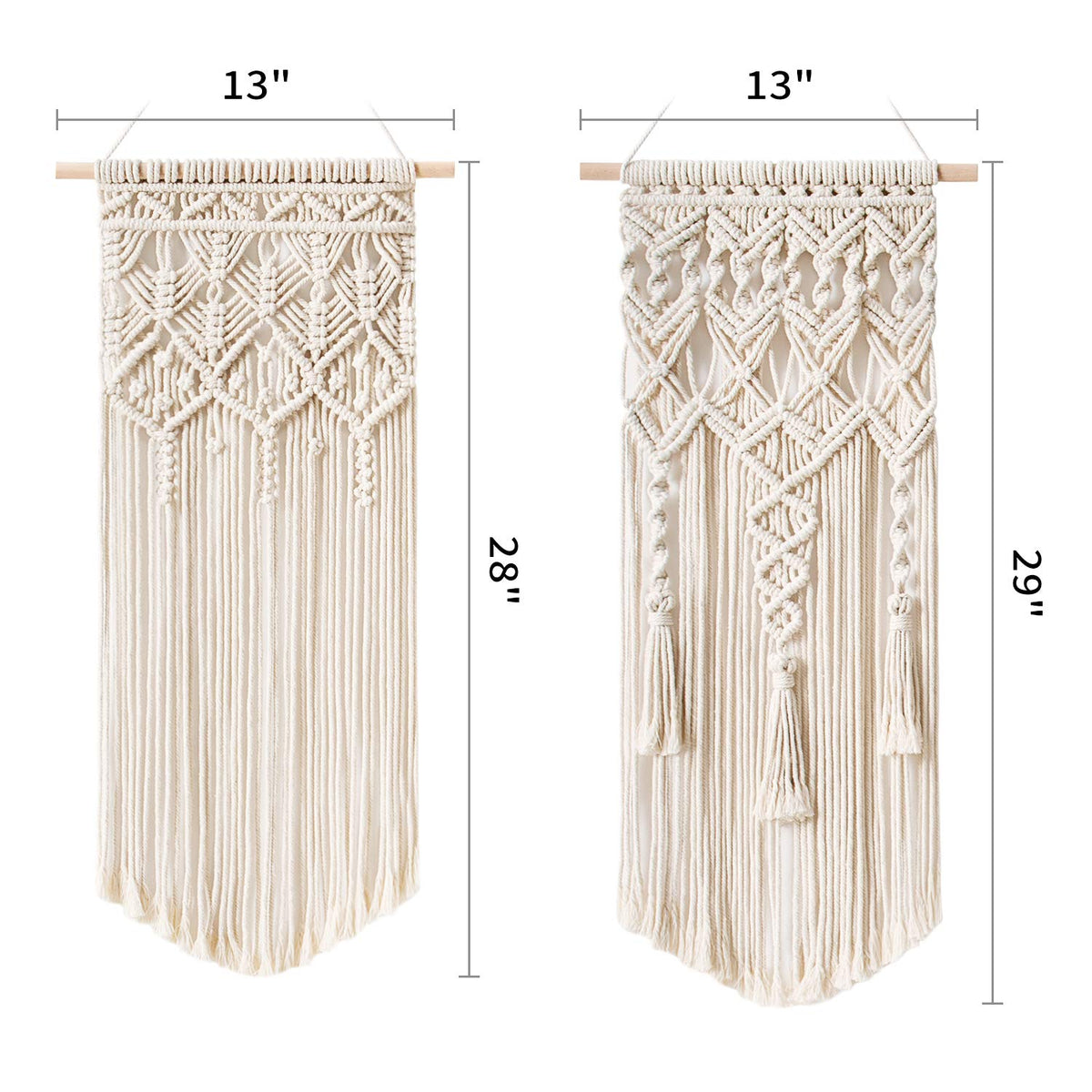 Mkono Macrame Woven Wall Hanging and Boho Storage Basket Home Decor