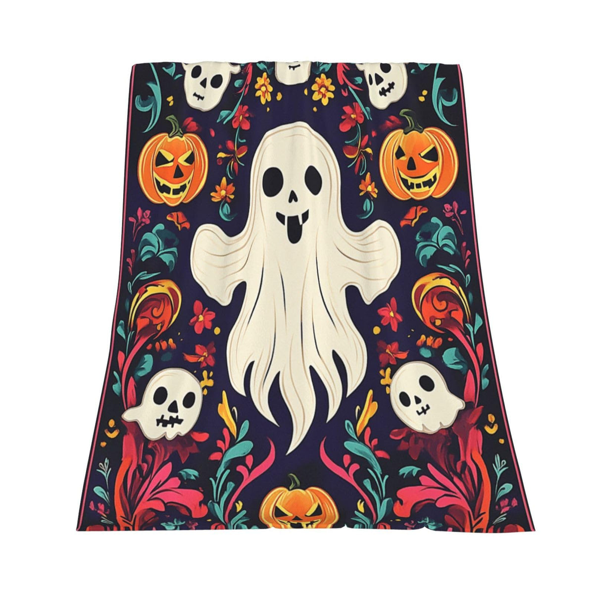 CDSASHCA Spooky Ghosts Flannel Blanket,Cute Design with Floating Phantom Print,Ultra-Soft Fleece for Festival Party Cozy Vibes，Suitable for Sofa,Bed and Office Decoration，Gifts for Friends 50X60 Inch