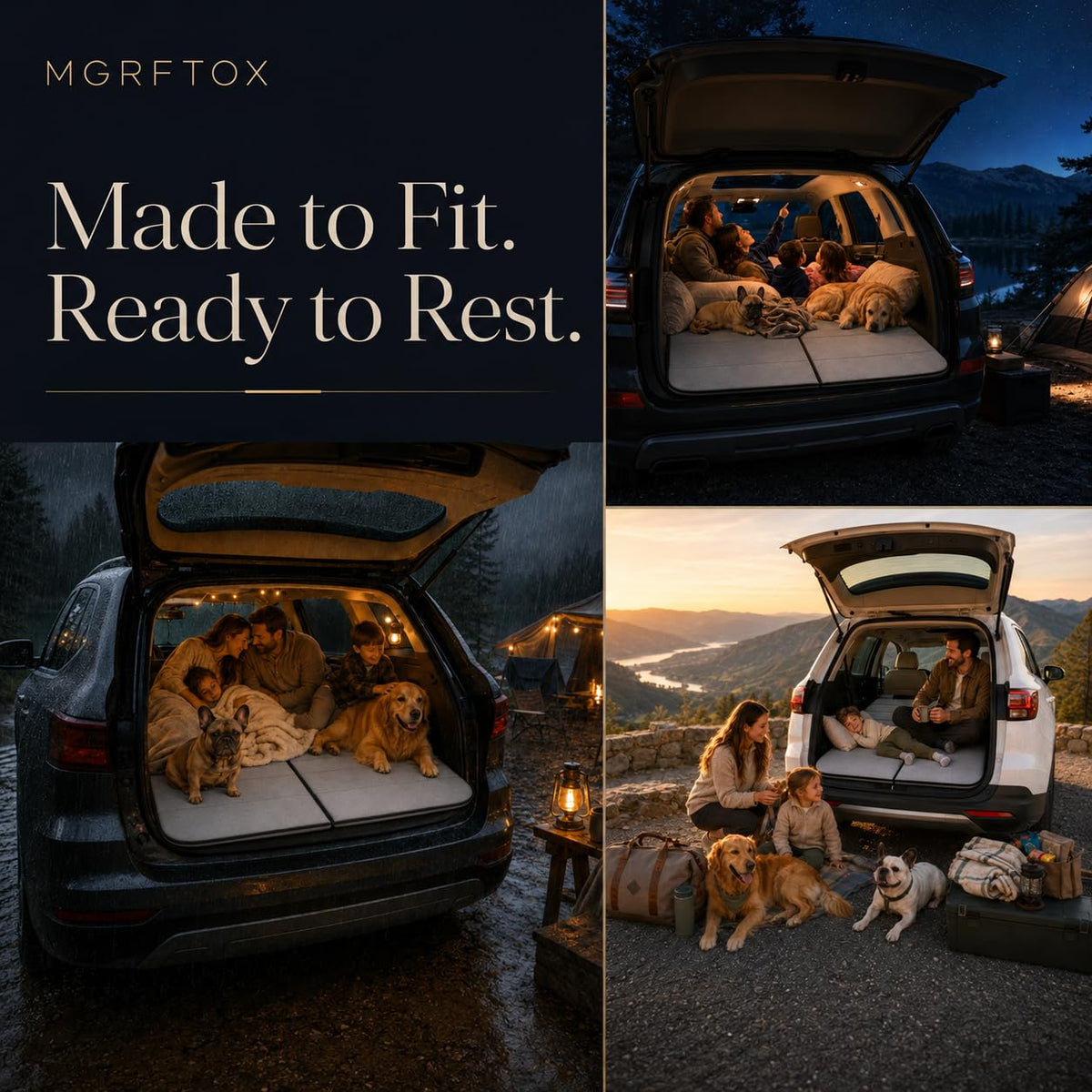 MGRFTOX Car Mattress Non-Inflatable Car Camping Mattress, Foldable Trunk Sleeping Pad with Split Design, Portable Car Bed for Road Trips, Camping, Travel, for Jeep Cherokee 2014-2023，for Jeep