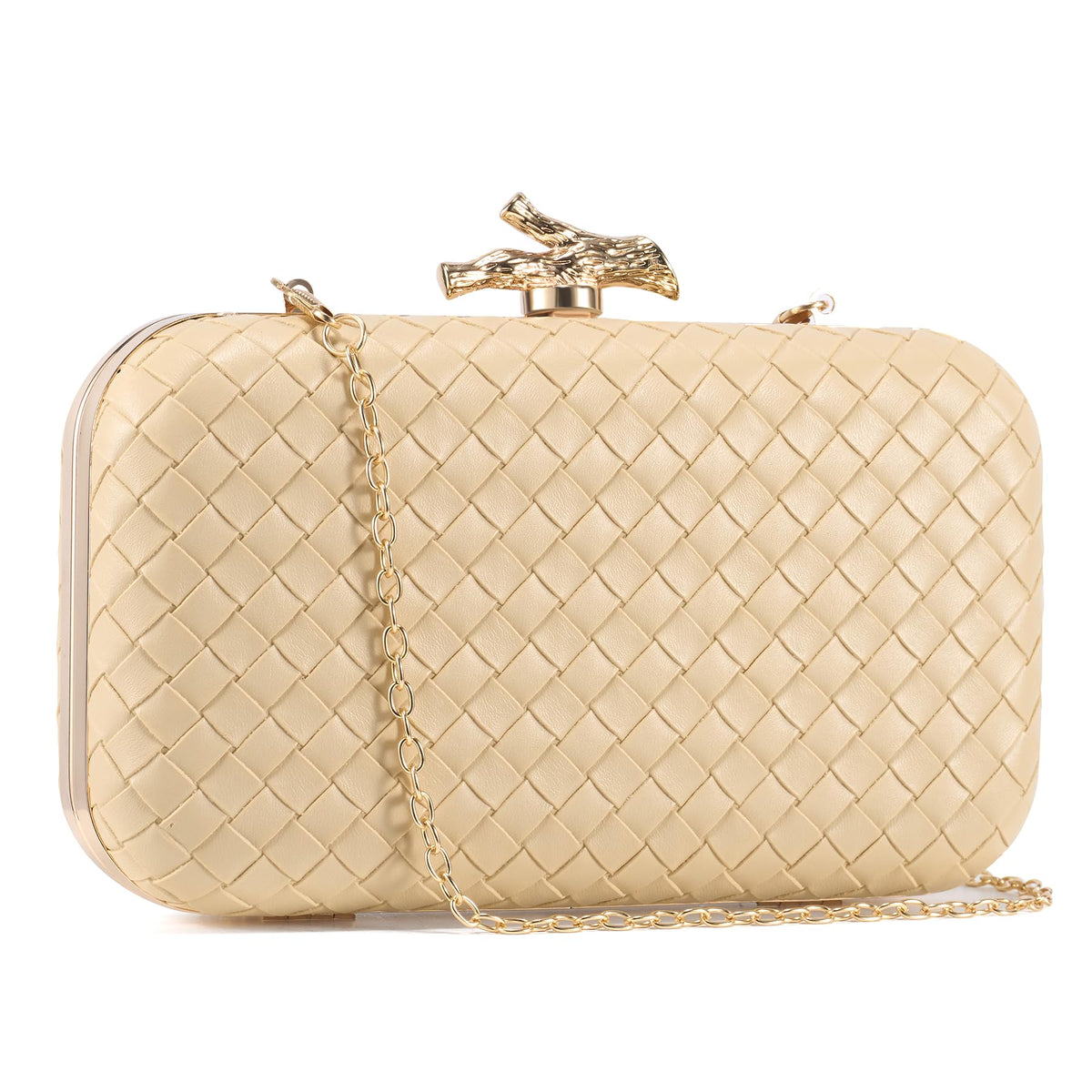 CHUNLI Clutch Purses for Women Evening/Wedding Chic Woven Bag Formal PU Leather Purse Designer Handbags for Women