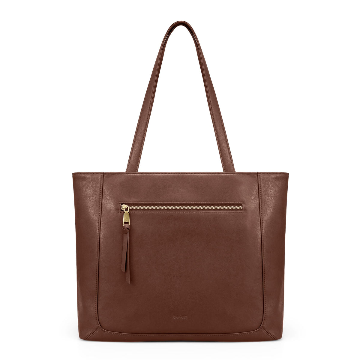 befen Genuine Leather Tote Bag for Women Work, Large Tote Bag with Zipper Real Leather Purse with 15.6" Compartment Womens Designer Shoulder And Handbags For Travel Everyday, Brown