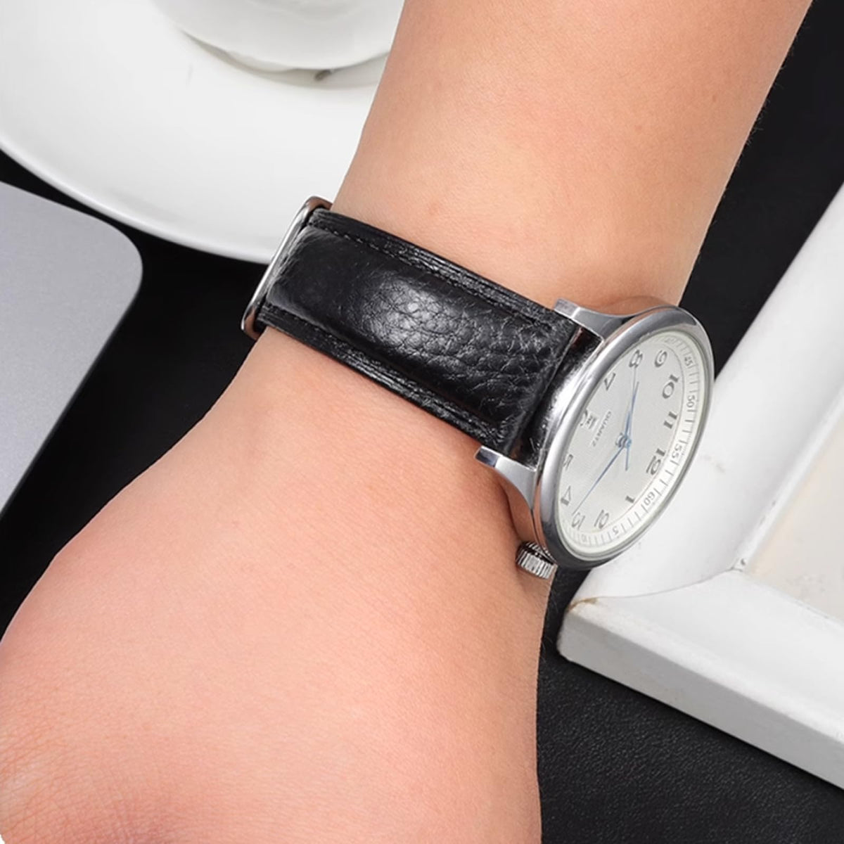 Aoeiwv Genuine Leather Watch Band Hand-Stitched Texture Padded Italian Leather Strap Quick Release 12mm 13mm 14mm 15mm 16mm 17mm 18mm 19mm 20mm 21mm 22mm 23mm 24mm Replacement Band for Women Men