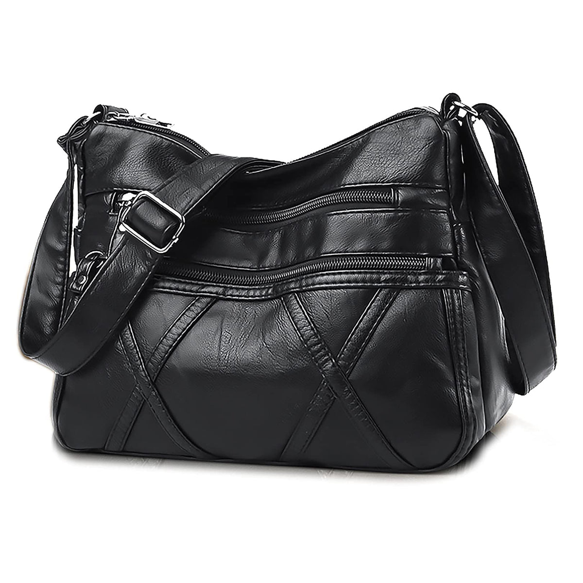 Gladdon Small Crossbody Bags for Women Leather Shoulder Purses Vegan Womens Cross body Bag Lightweight Black