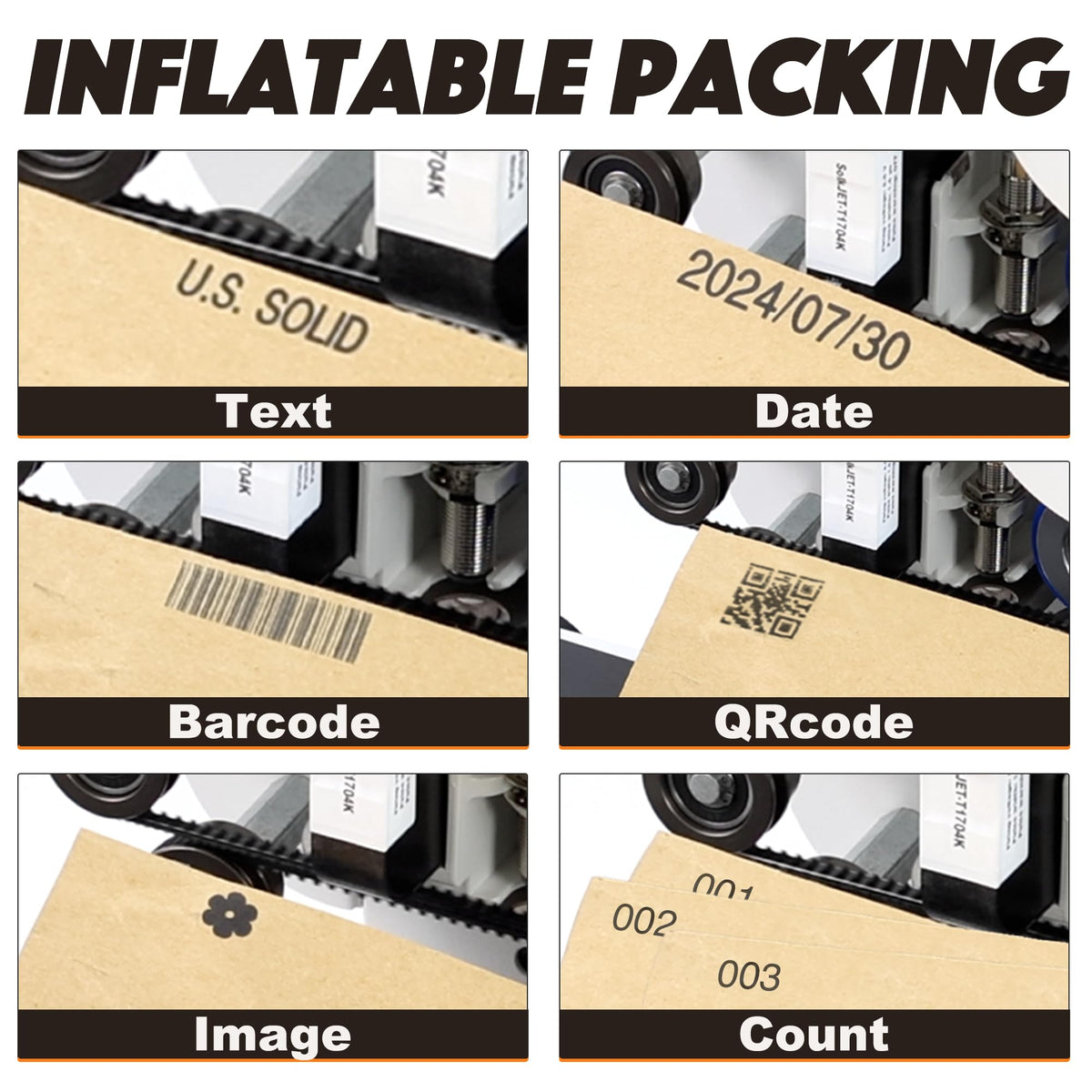 U.S. Solid Continuous Band Sealer with Inkjet Printer, Automatic Vertical Bag Sealing Machine, 0.39" Sealing Width, 0-16 m/min, 0-572°F, for PVC/Mylar Commercial Industrial Packaging