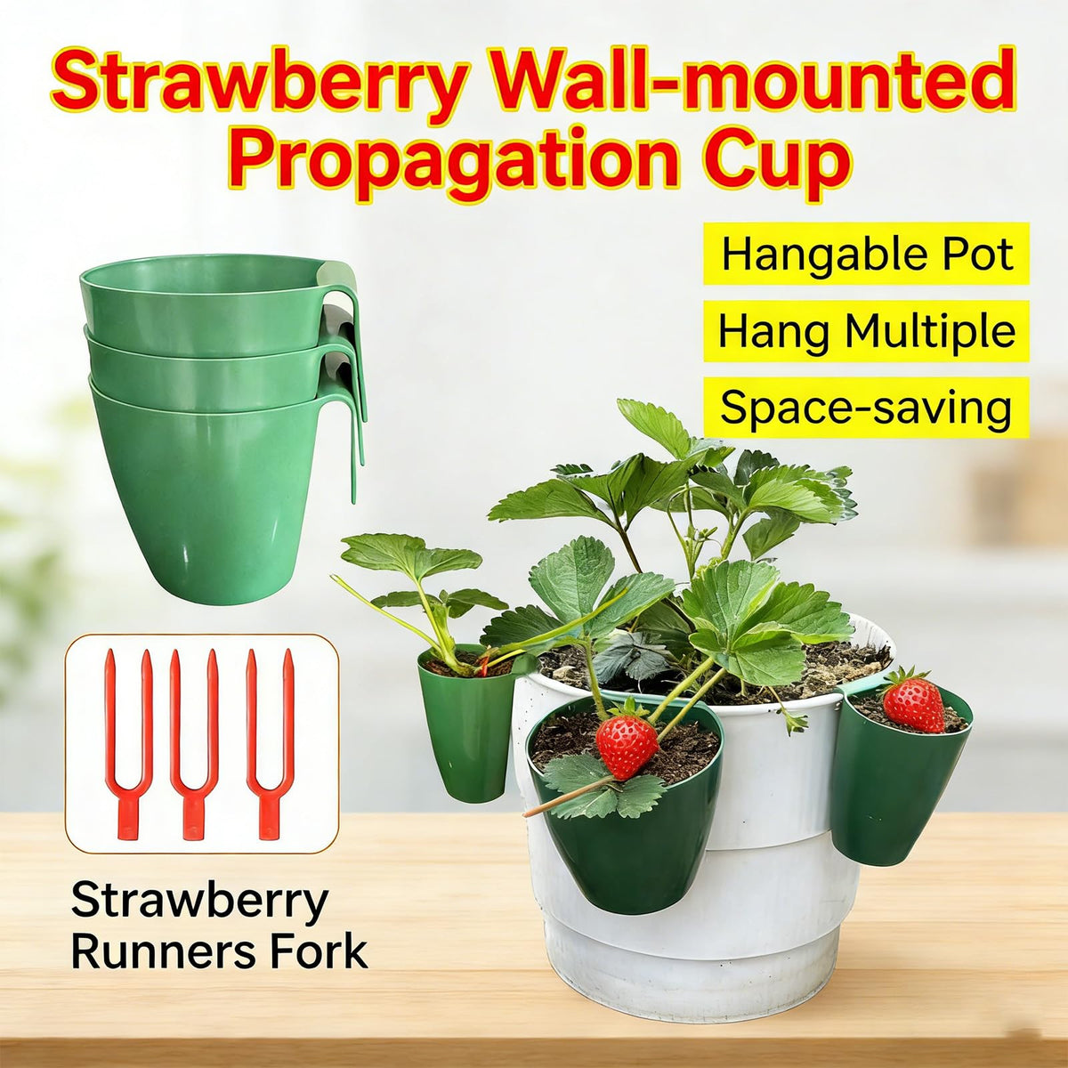 ordinarYone Breathable Strawberry Propagation Cups with Runner Forks for Root Rot and Promoting Growth in High Hu