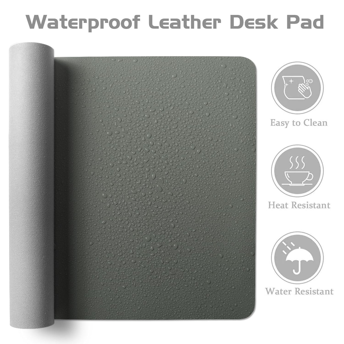 Aothia Leather Desk Pad Protector, Office Desk Mat, Large Mouse Pad, Laptop Desk Pad, Non-Slip PU Leather Desk Blotter, Waterproof Desk Writing Pad for Office and Home (Jungle Green, 55" x 24")