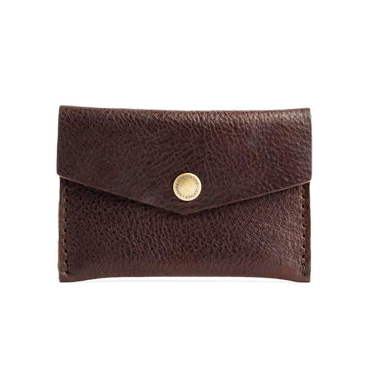 Portland Leather Goods Mini Envelope Wallet for Women – Handmade from the Finest Full-Grain Hides – Features Two Interior Pockets with Secure Snap Closure – Coldbrew