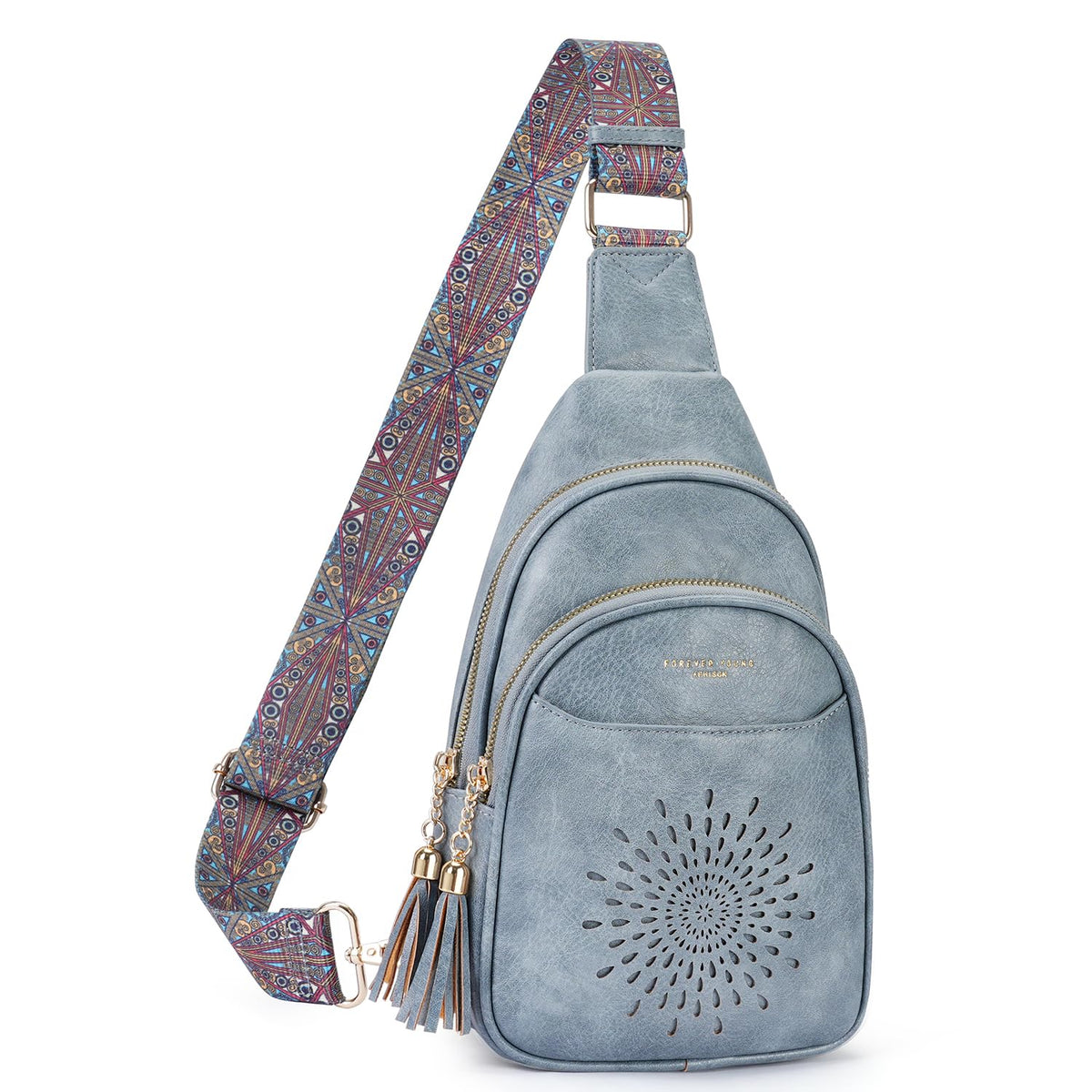 APHISON Small Sling Bag Cell Phone Purse Vegan Leather Fanny Crossbody Bag for Women Trendy Chest Backpack Adjustable Strap