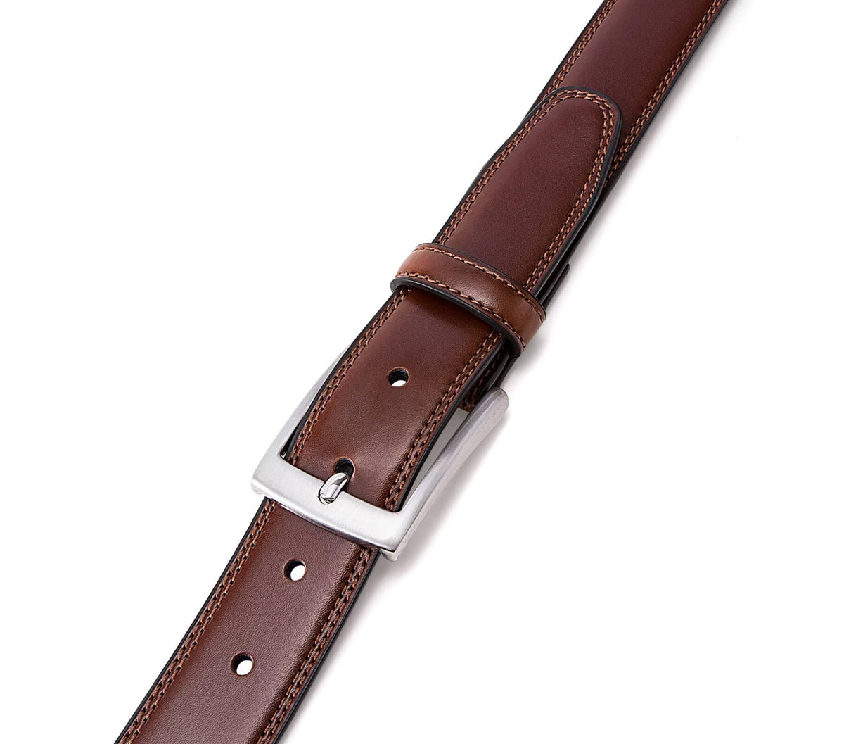 MILORDE Brown Belt for Men, Fashion & Classic Design for Dress and Causal (Size 34 (Waist 32), Burnt Umber)