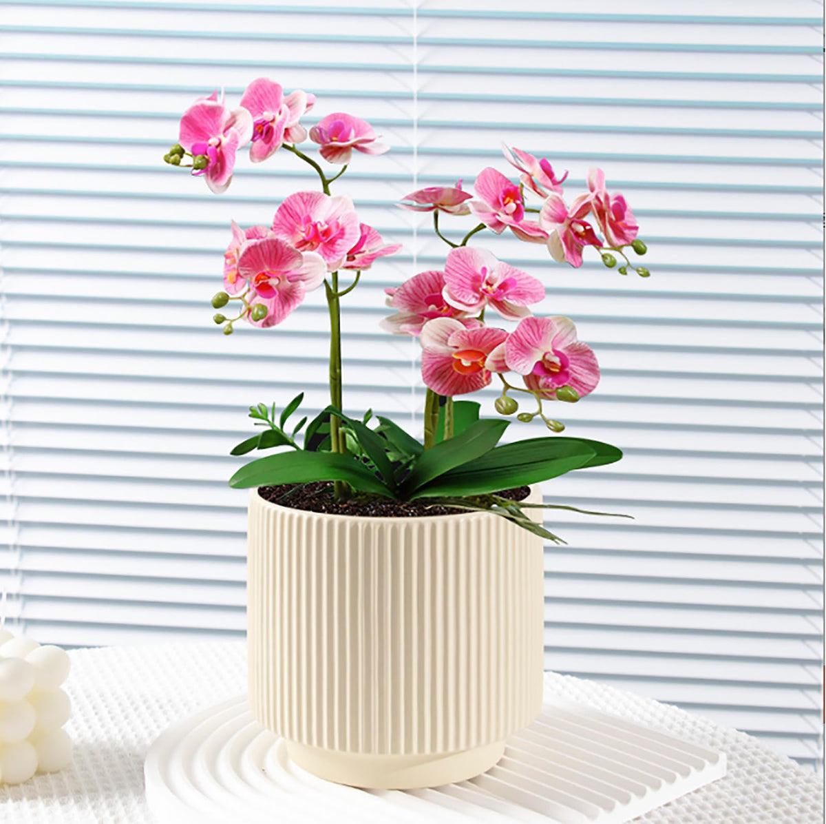 Puoyikt Ceramic 4.9+6.3 inch Planters, Modern Home and Office Flowerpot, Indoor and Outdoor Flowerpot with Drainage Hole (Light Yellow)
