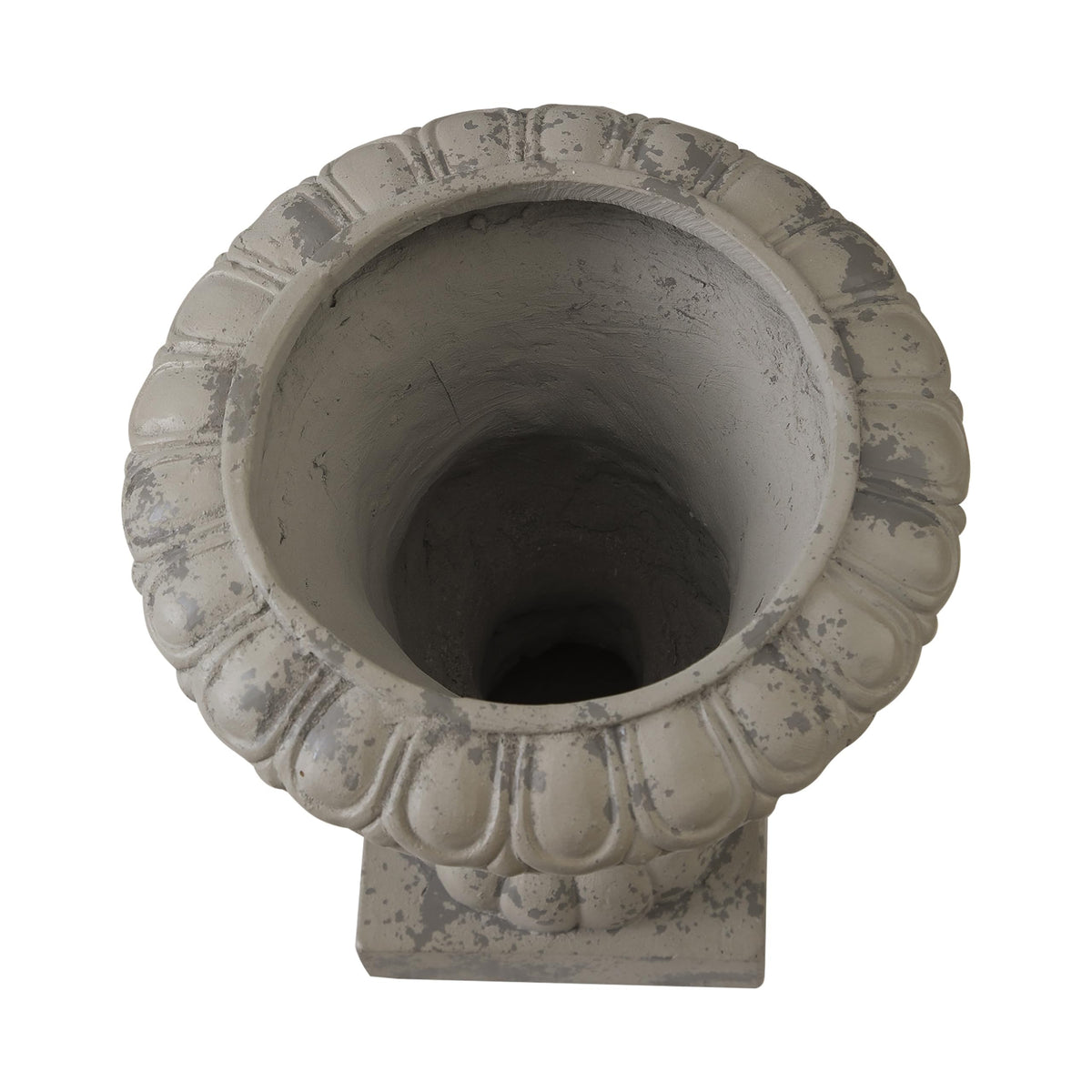SOFE Rustic Grey Outdoor Urn Planter 16 Inches Tall, Resin Planter Pot Retro Pedestal Planters for Outdoor Plants, Farmhouse Front Porch Planters, Flower Pots for Patios