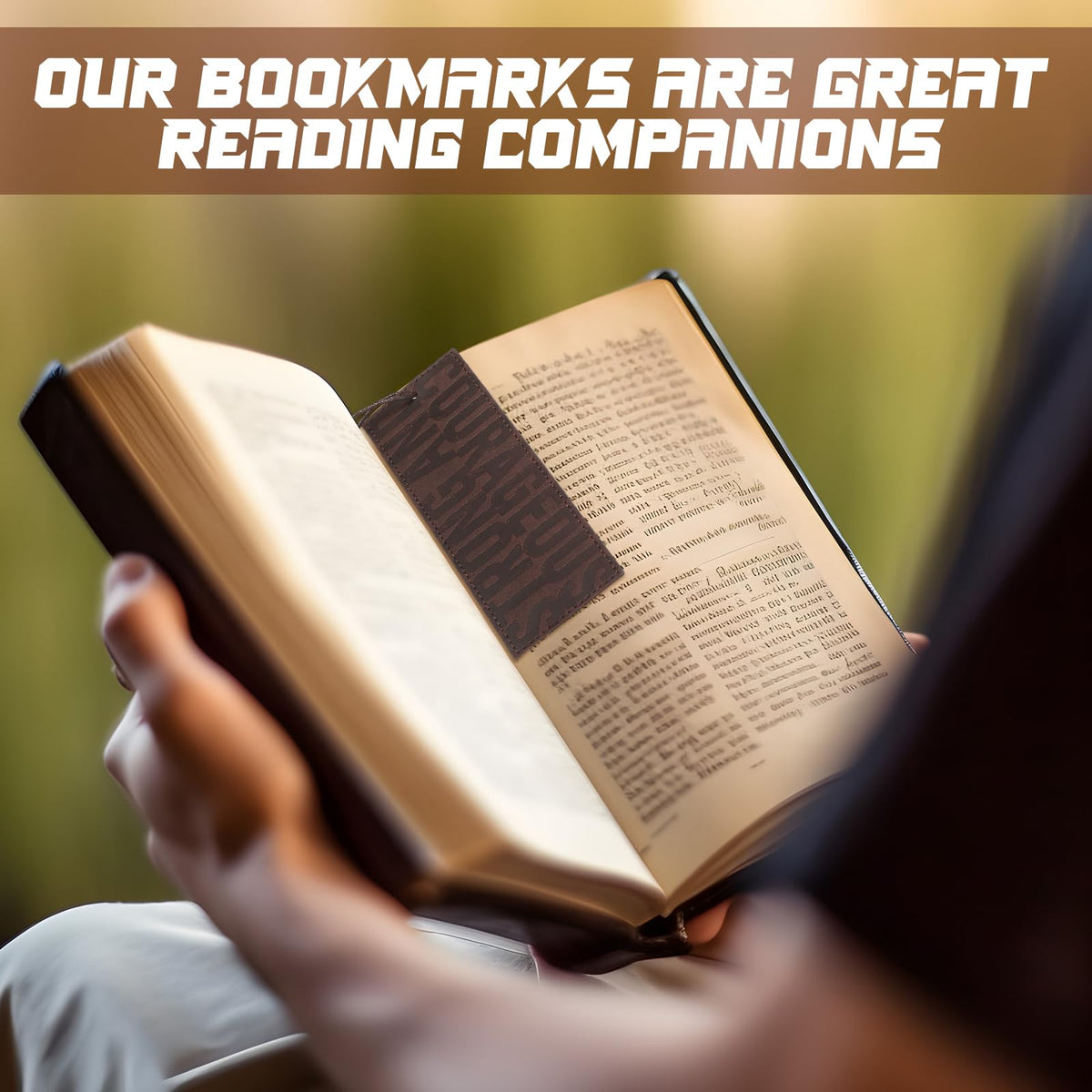 Skyygemm 6 Pieces Father's Day Church Gift Bulk Leather Bible Christian Religious Bookmarks Scripture Bookmarks Joshua 1: 9 Bible Cover Faux Leather with Inspirational Verse Dad Church Gifts for Men