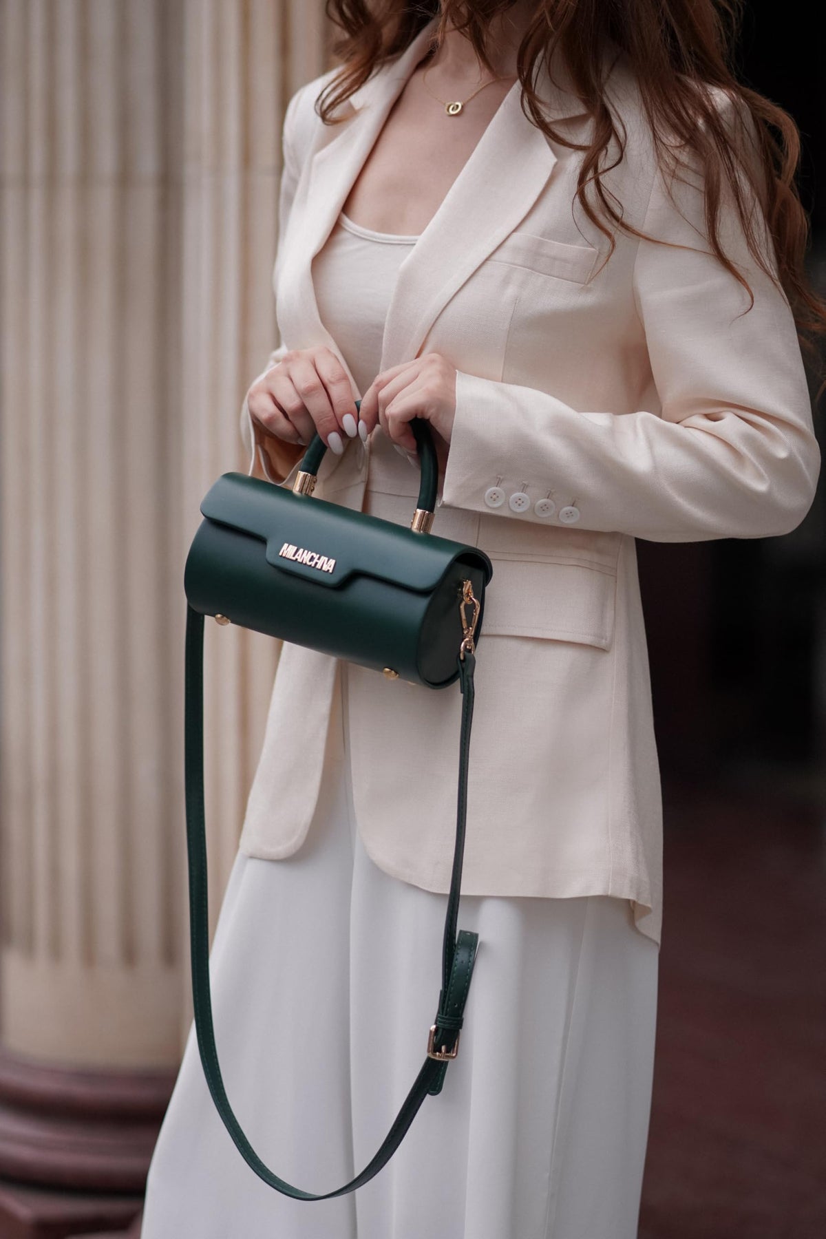 Milan Chiva Small Purses for Women Designer Mini Top Handle Purse Cute Handbags Barrel Shape Purse MC-400GN