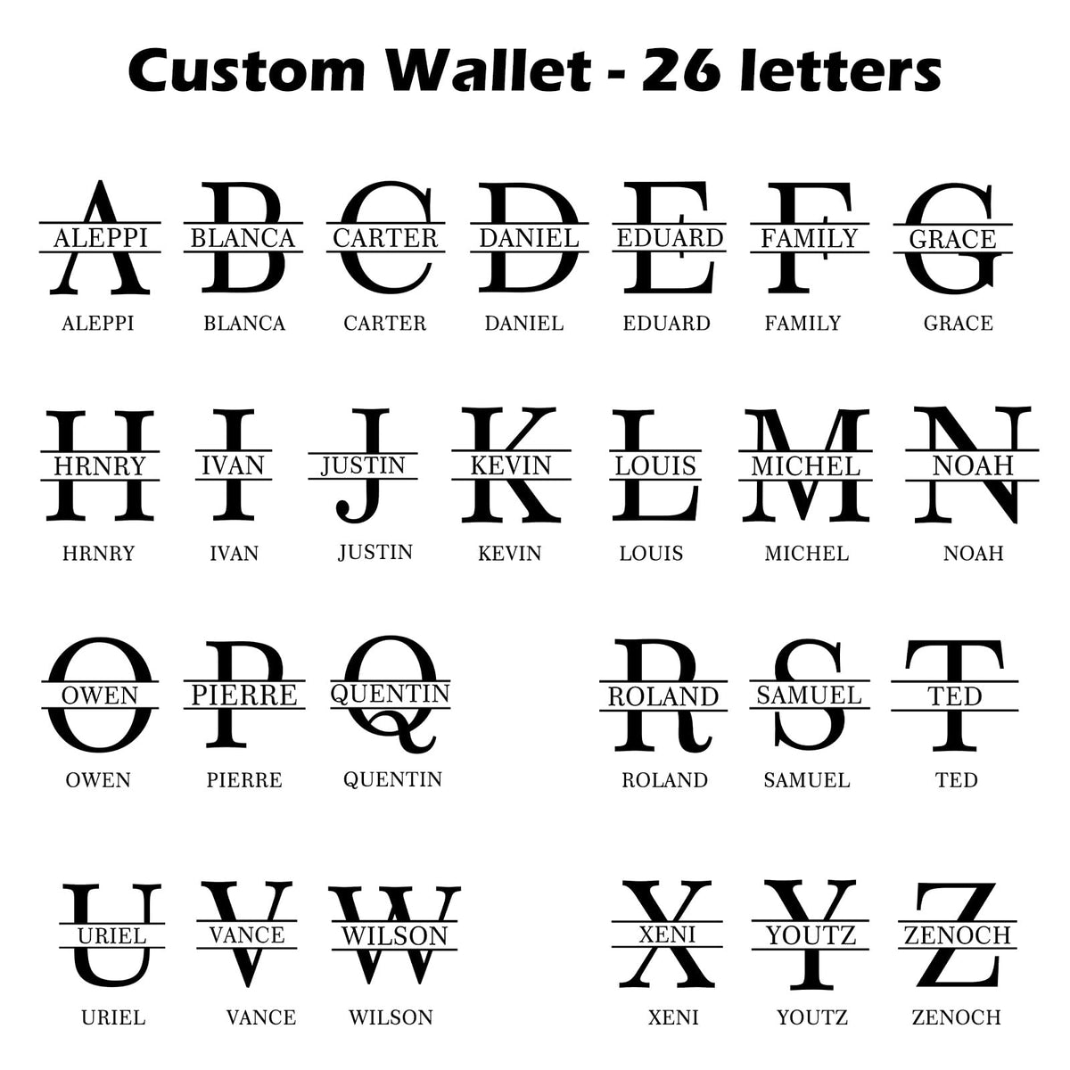 Personalized Genuine Leather Wallet for Men with Custom Name & Initial – Fathers Day Gift for Dad, Husband,Boyfriend– RFID Blocking Bifold Wallet, Unique Customized Gift for Men (Style 1)