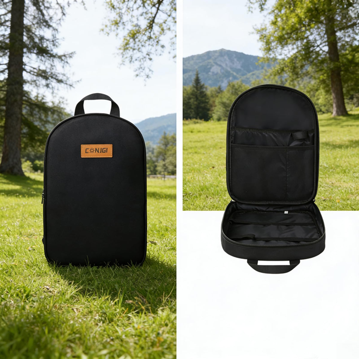 CONJGI Camping Cookware Storage Bag - Camping Cooking Utensils Set Bag Camping Tool Portable Storage Bag Suitable for Knife, Fork, Spoon, Chopping Board, Chef's Knife,Kitchenware Storage