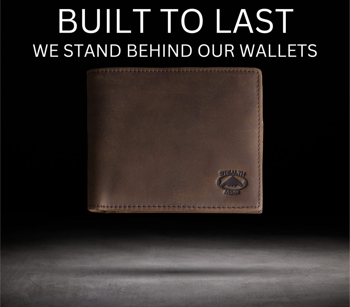 Stealth Mode Leather Bifold Wallet for Men With ID Window and RFID Blocking