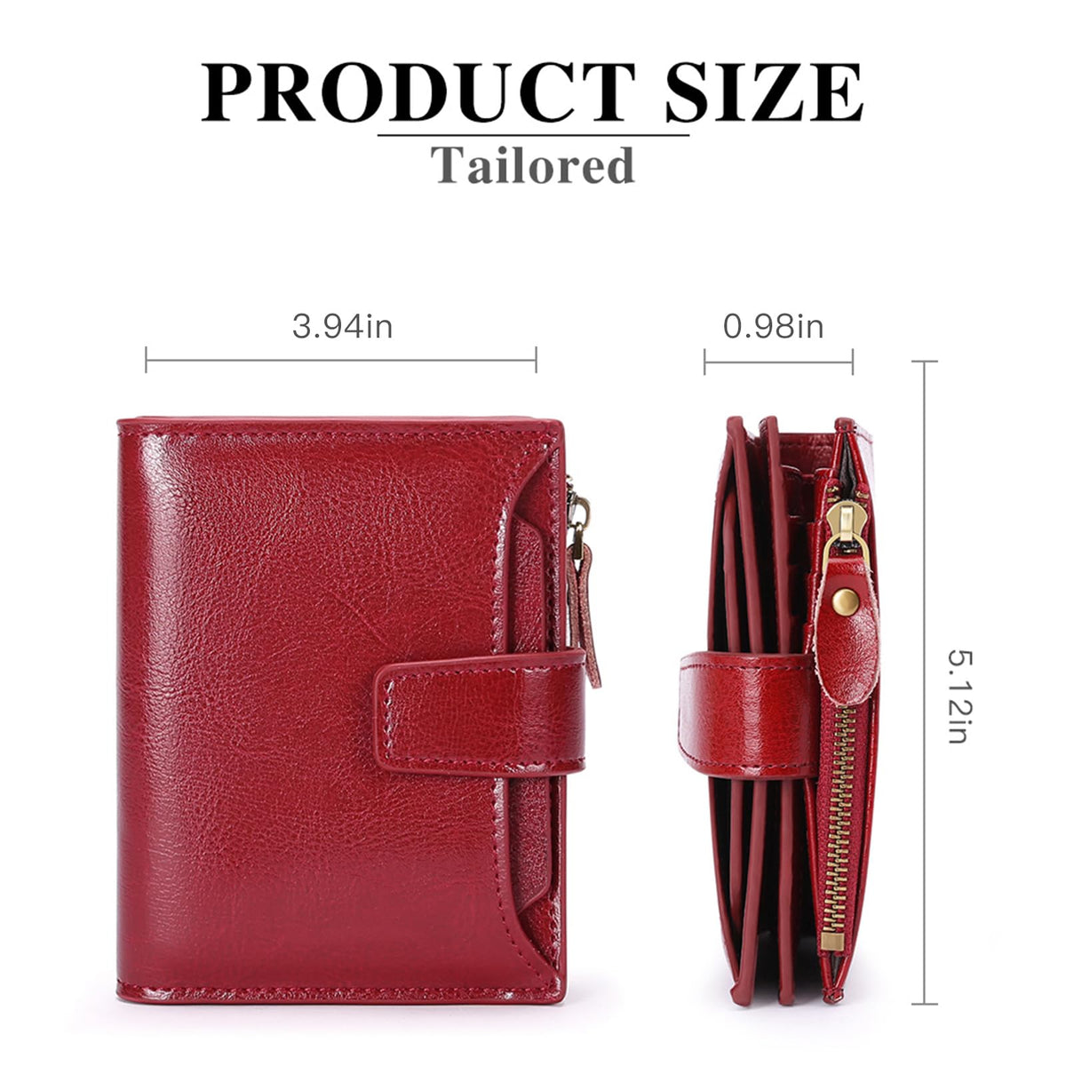 FALAN MULE Small Wallet for Women Leather Bifold Compact RFID Blocking Small Womens Wallet Purse