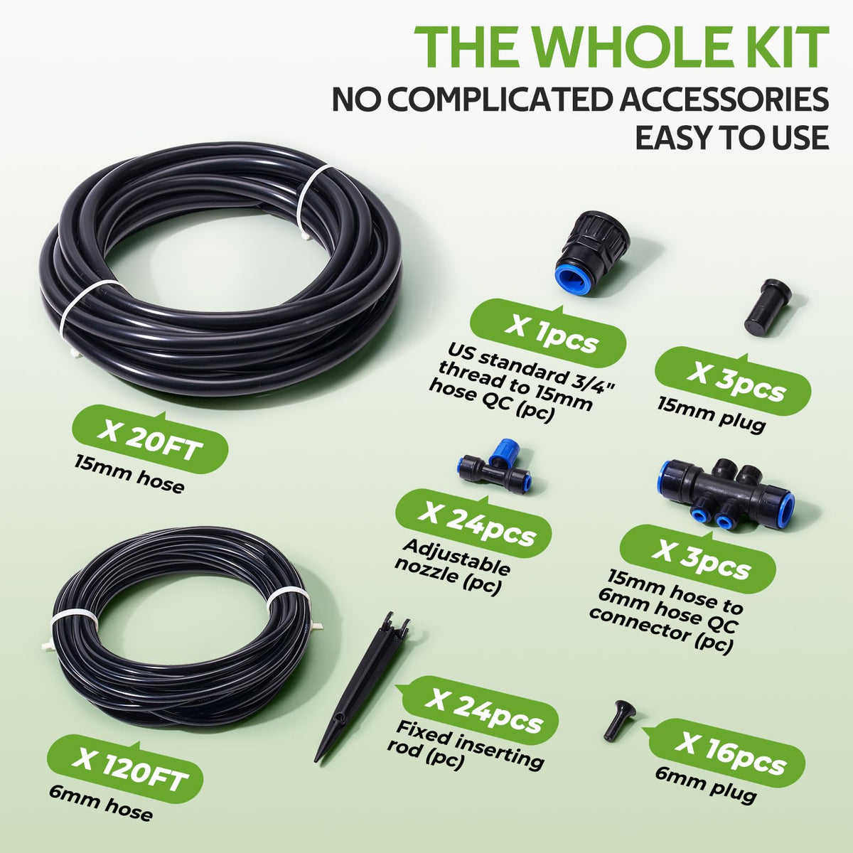 HIRALIY 140FT Quick Connect Garden Watering System with Adjustable Vortex Drippers, Saving Water Automatic Drip Irrigation Kit for Raised Bed and Plants Vegetable Garden