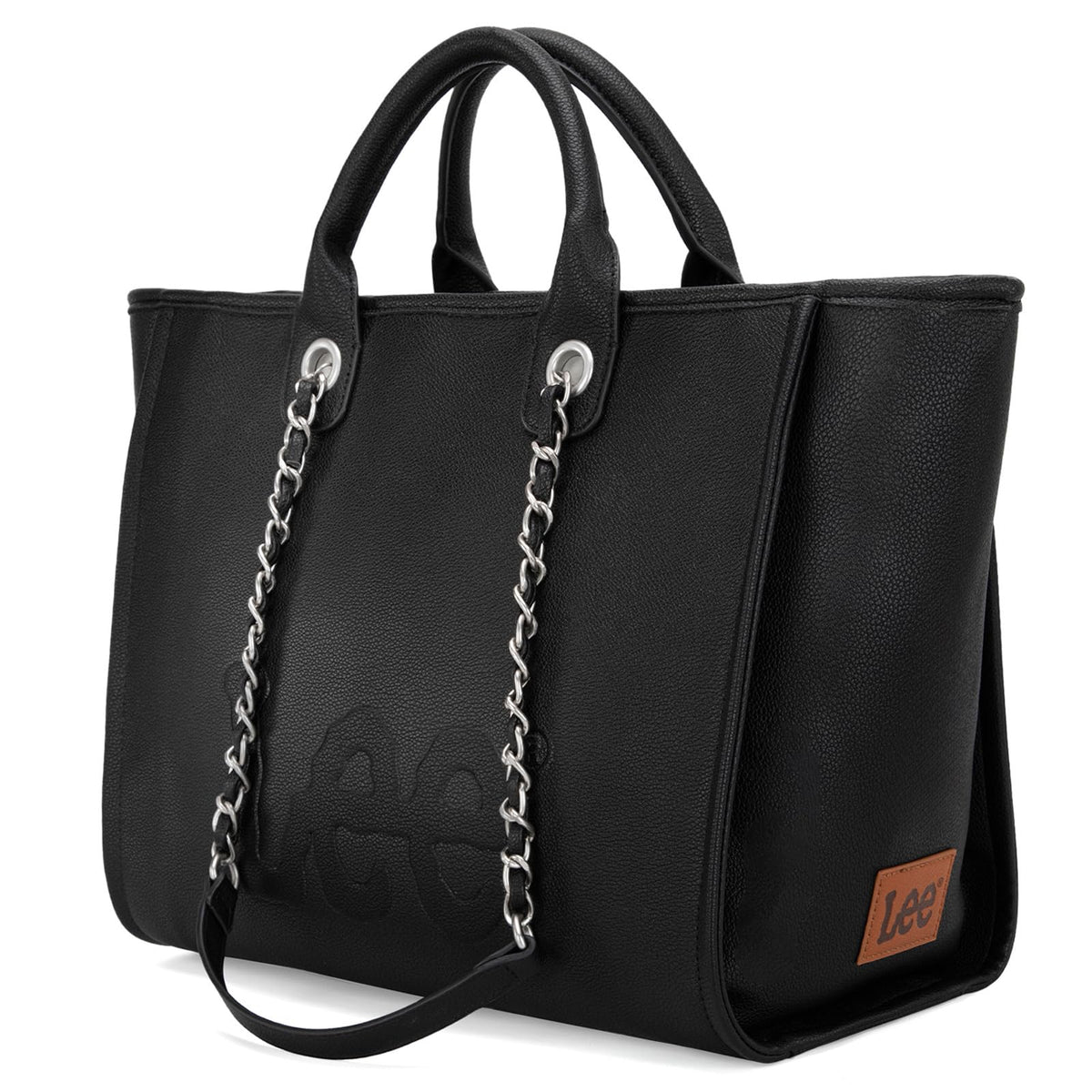 Lee Large Shoulder Tote Bag for Women Vegan Leather Top-Handle Handbag LEE46-345BK