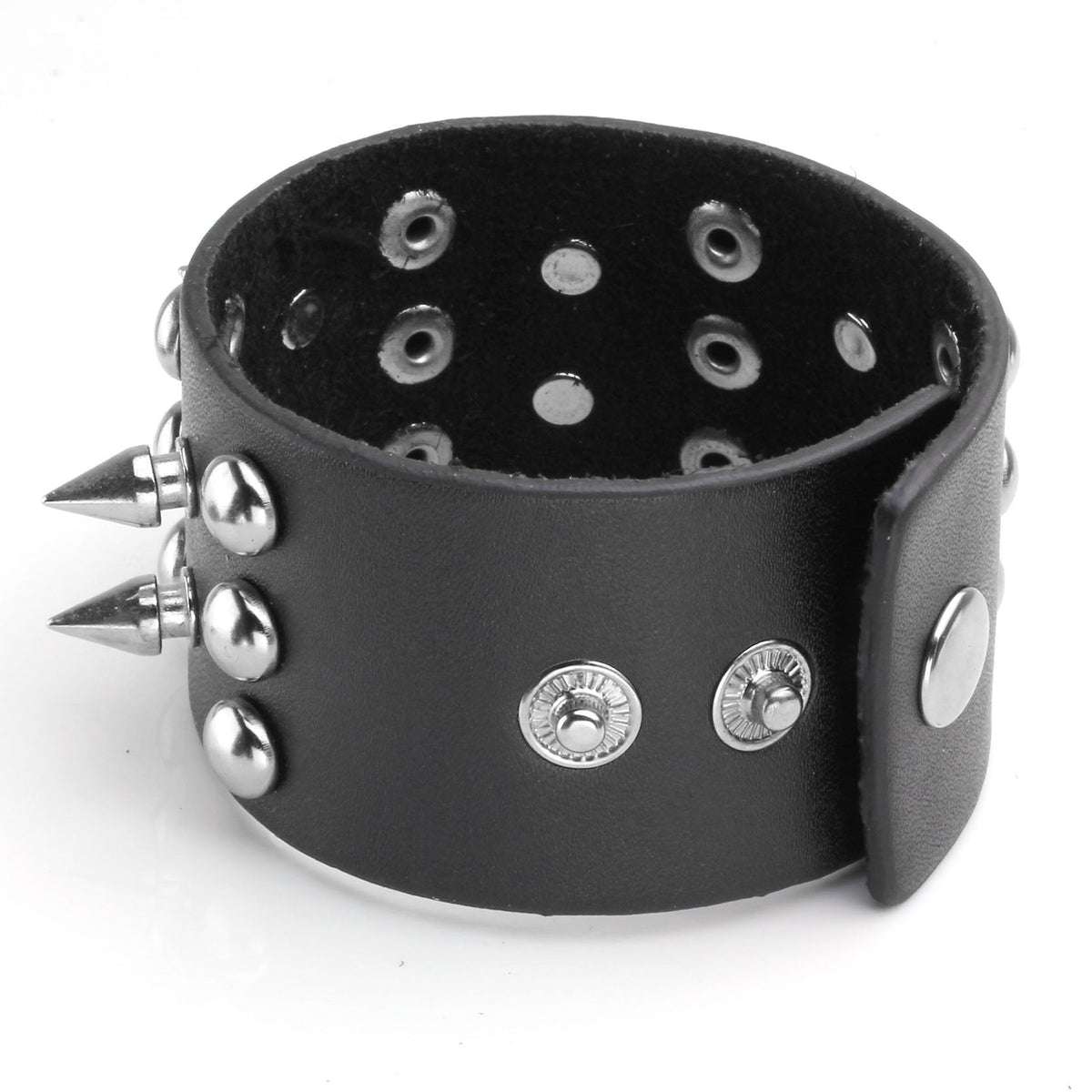 Eigso 2 Pcs Spikes Studded Leather Bracelets for Men Women Punk Biker Bracelet Set with Rivets.