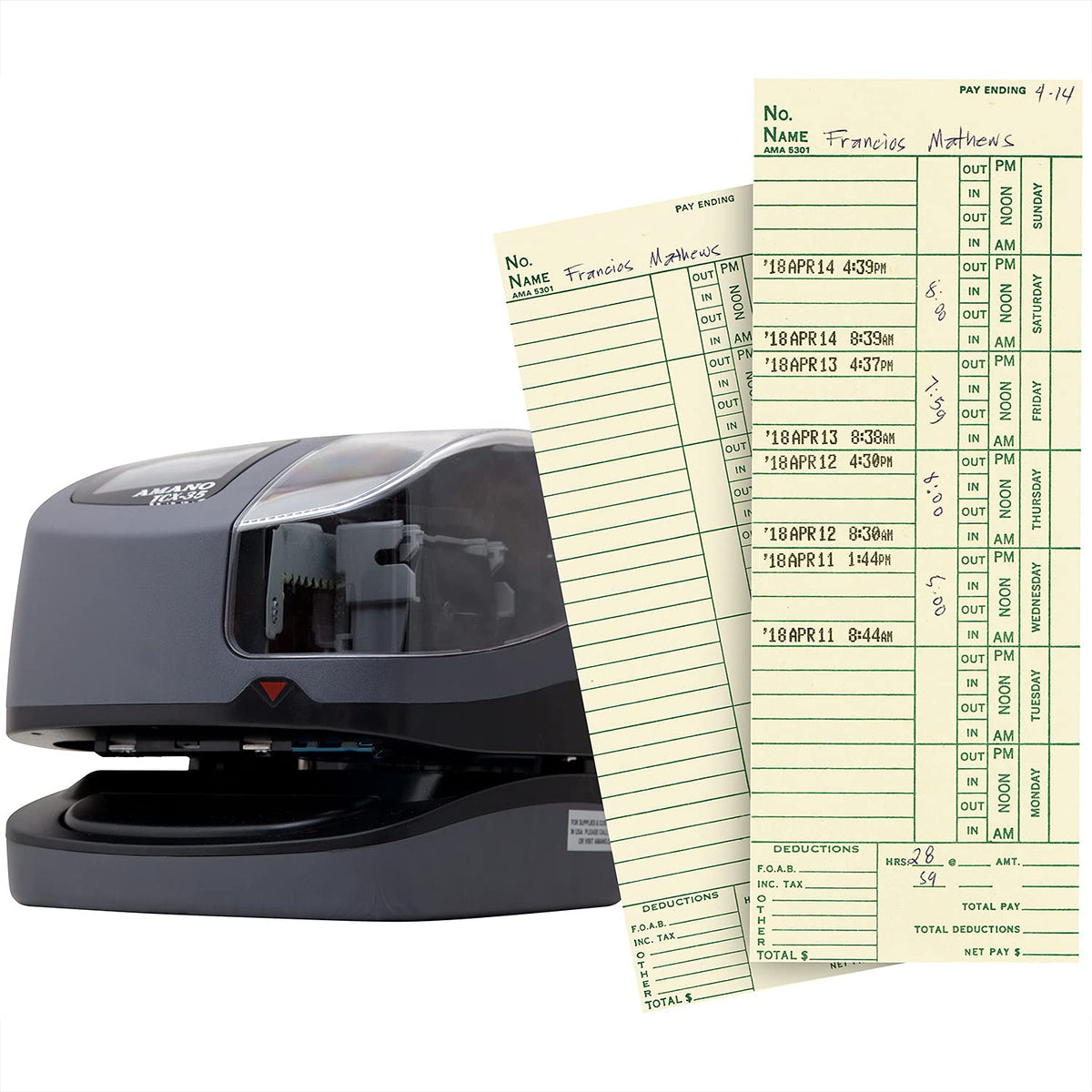 AMANO TCX-35 Time Clock for Employees, Electronic Punch Clock for Small Business, Made in USA (Individual Unit)