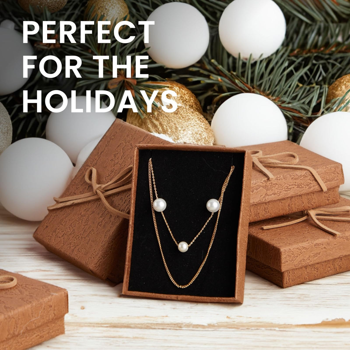 Juvale Jewelry Gift Boxes - 3.7 x 2.9 x 1.3 In, Kraft, Pack of 12 - Velvet Lined & Bow Lid Cardboard Necklace Box