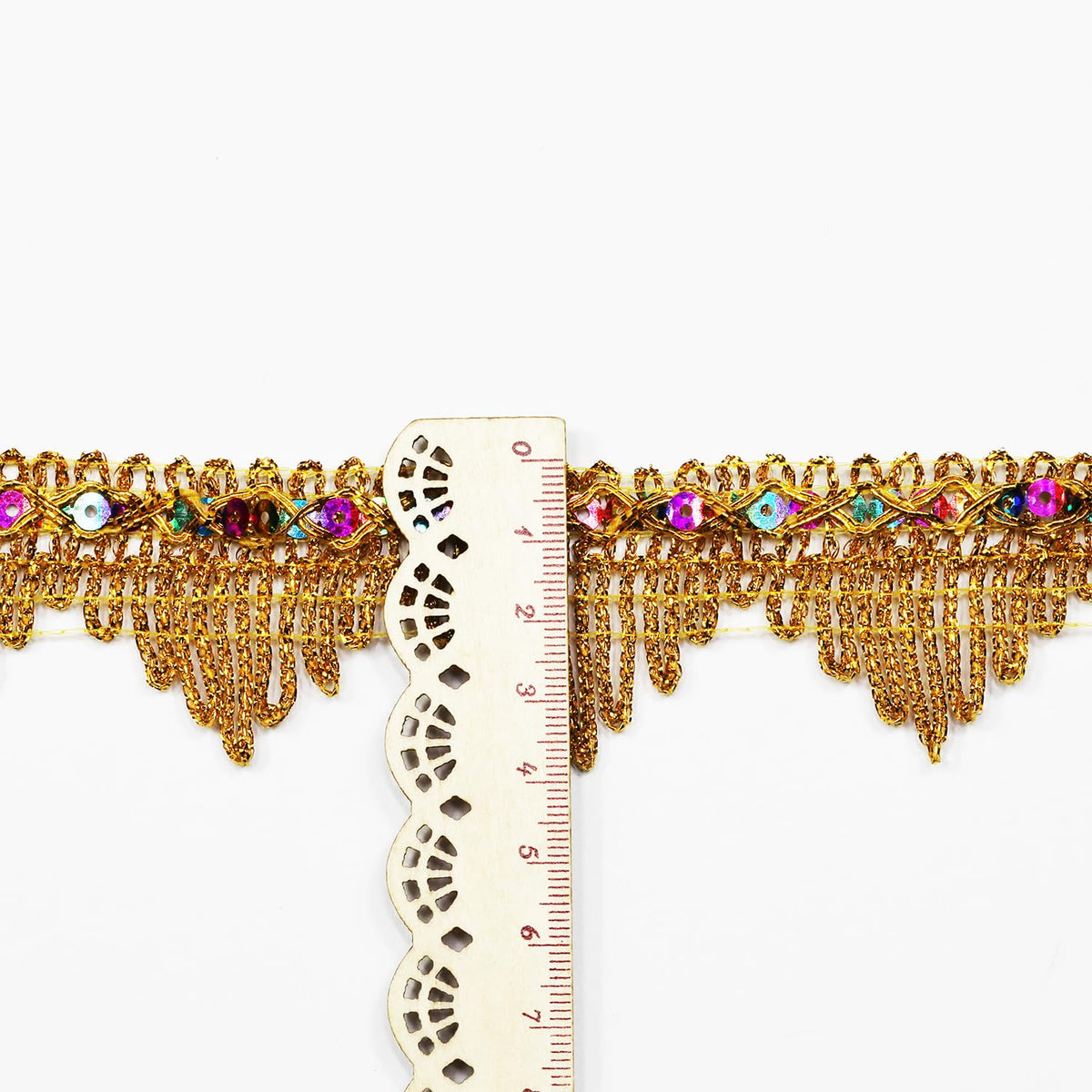 Length14 Yards，Width4cm/1.97Inch, Gold Sequin lace Trim Craft Ribbon Decorated Gimp Trim for Wedding Bridal, Performance Costumes or Jewelry, Crafts and Sewing （ Gold Sequin）
