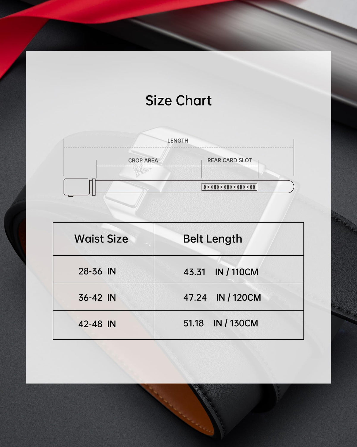 VANNANBA Men's Ratchet Belt Click Leather Adjustable Belts 1 3/8" with Alloy Automatic Buckle Gift Box for Casual Dress Pants, Cut for Fit