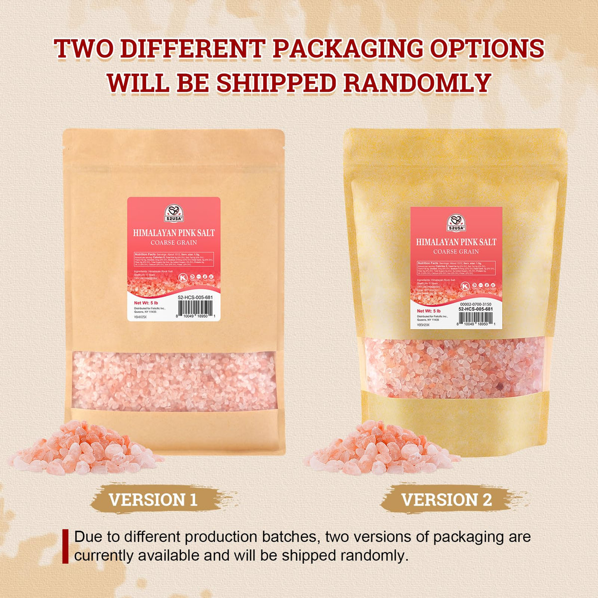 52USA Himalayan Pink Salt, Coarse Grain, 80 oz (5 Pound), Pink Himalayan Sea Salt, Sea Salt for Grinder Refill, Kosher Salt