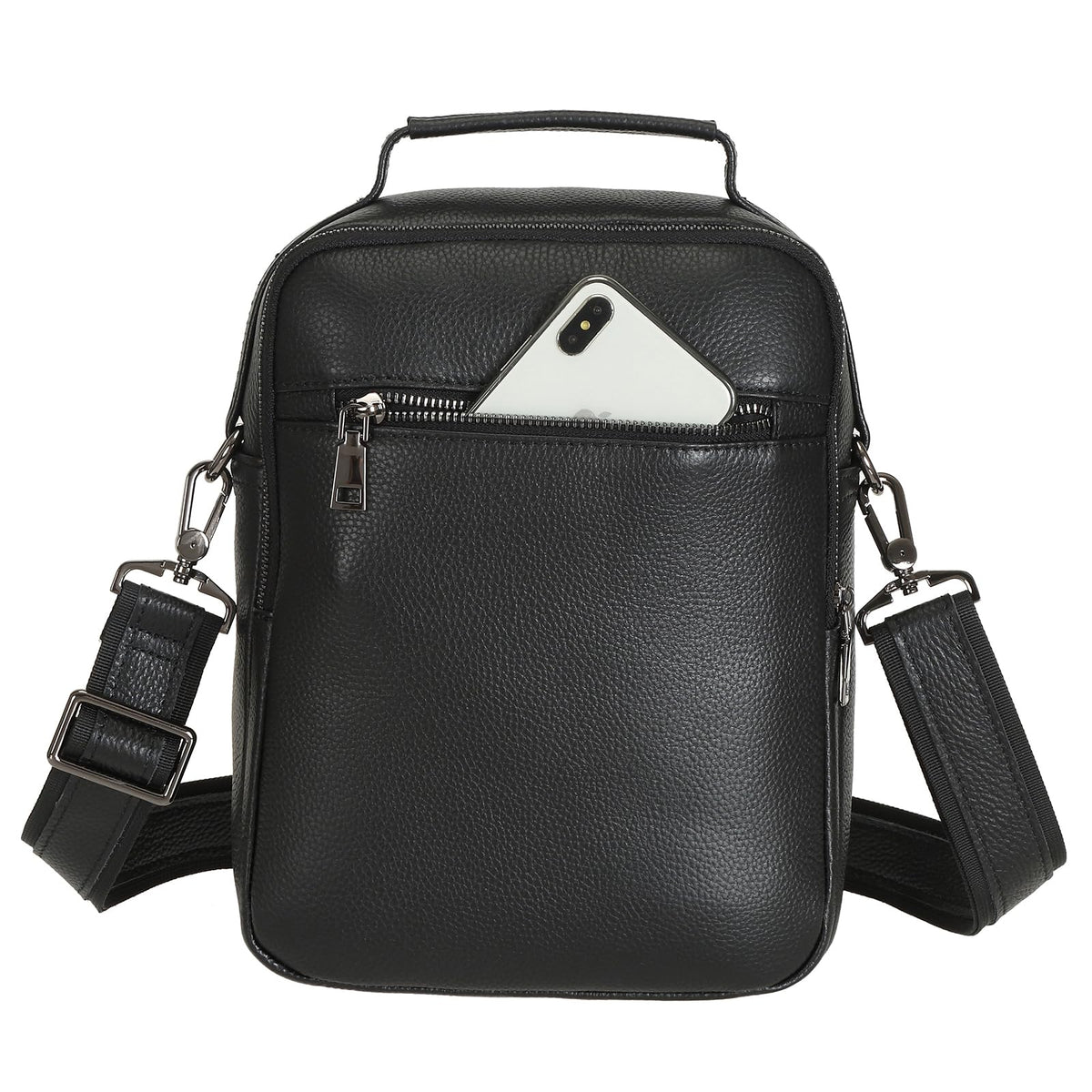 Polare Italian Cowhide Leather Messenger Bag Waterproof Chest Shoulder Crossbody Bag Casual Sling Business Handbag for Men