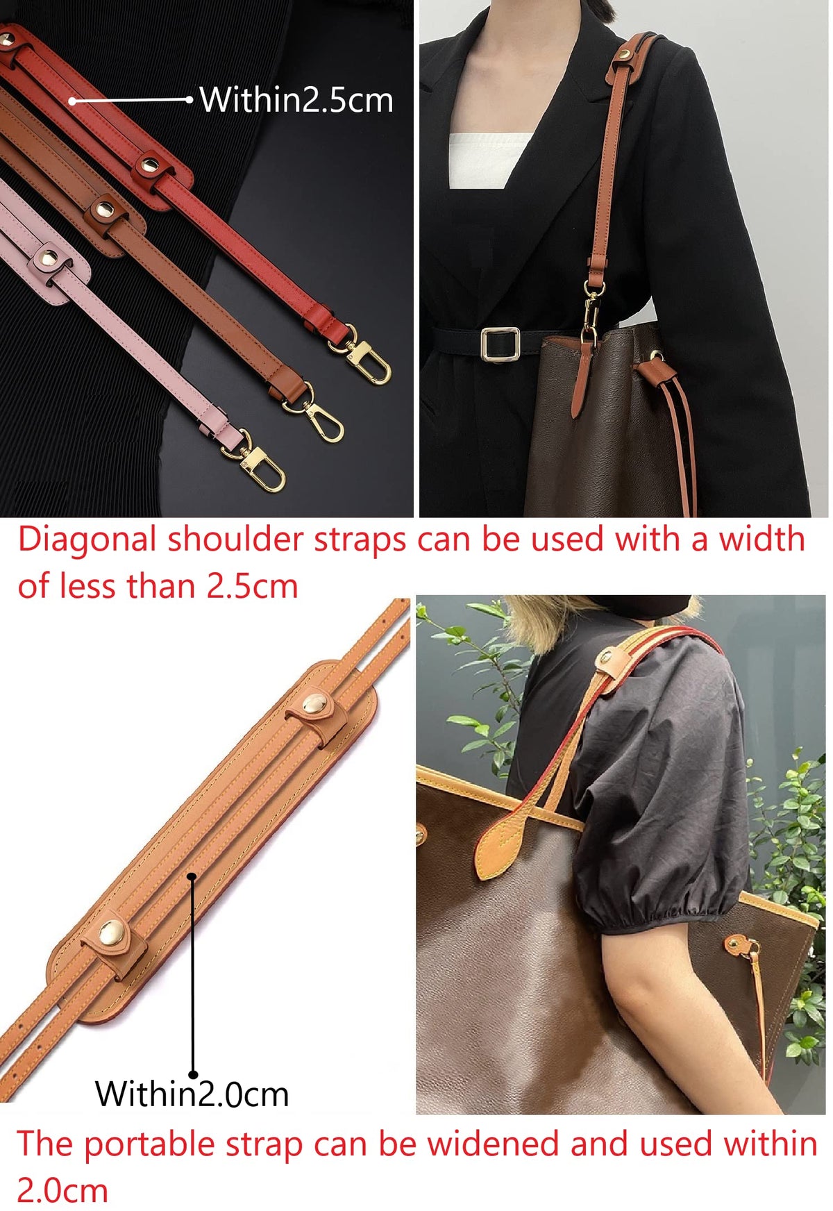 GOXTECH Leather Shoulder Strap Pad for Designer Trendy Bags (Coffee color)