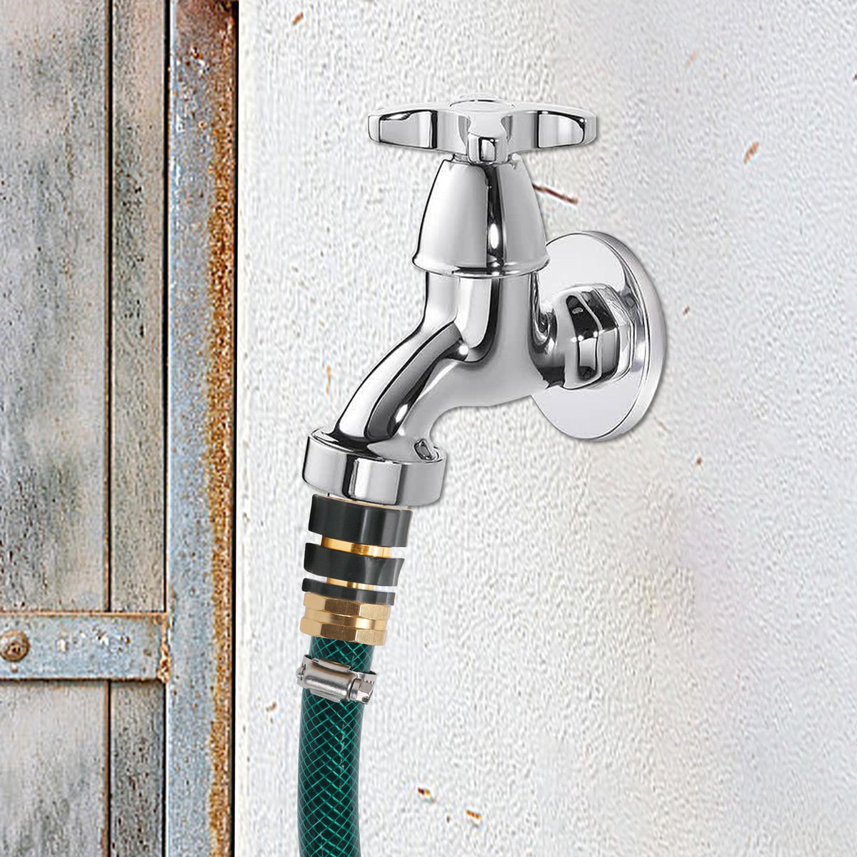 Triumpeek 3/4" Garden Hose Connector, 12 Pieces Garden Hose Quick Connect Fittings, Male and Female Quick Release Garden Hose Connector